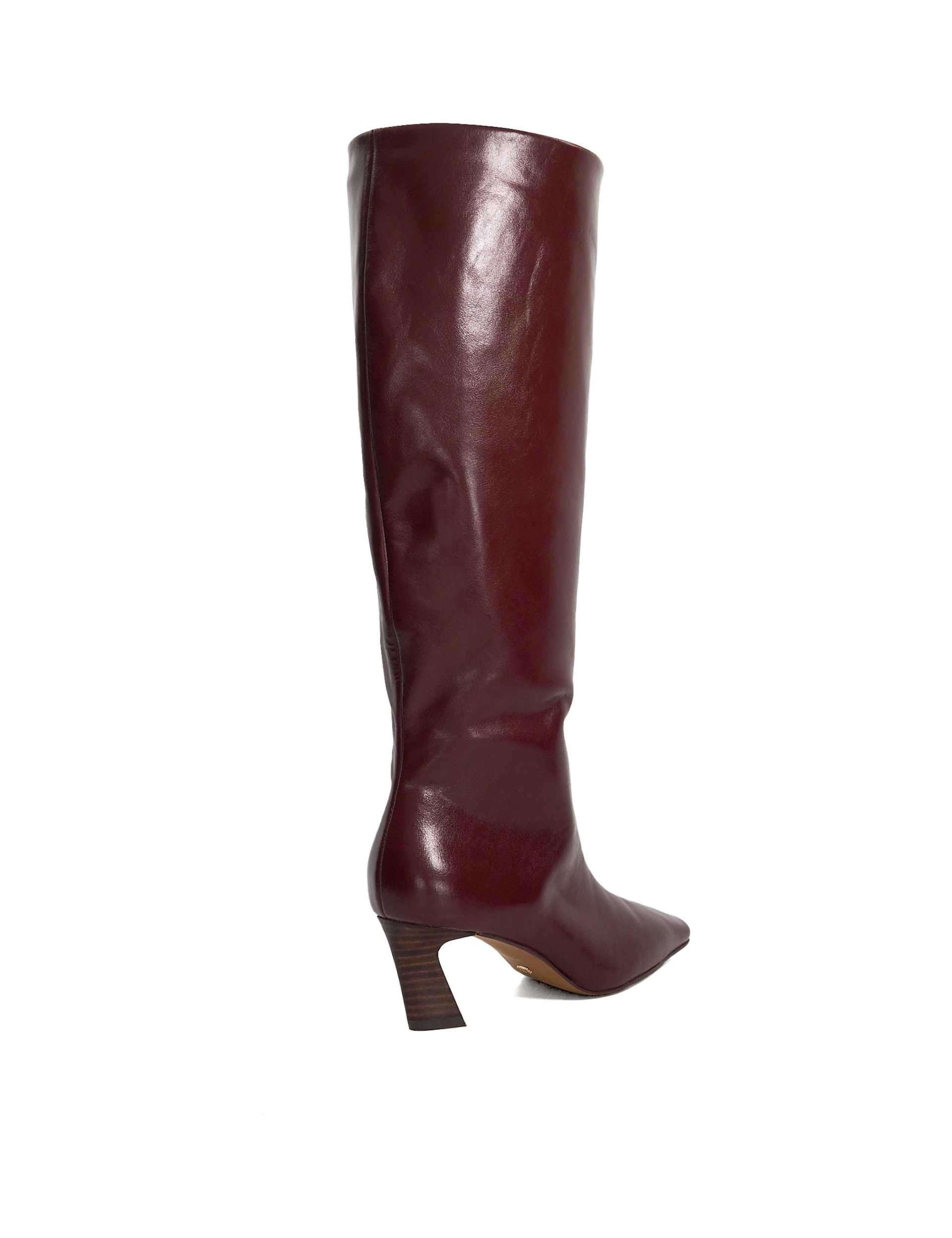 Leather Block Heel Knee High Boots 4 of 5