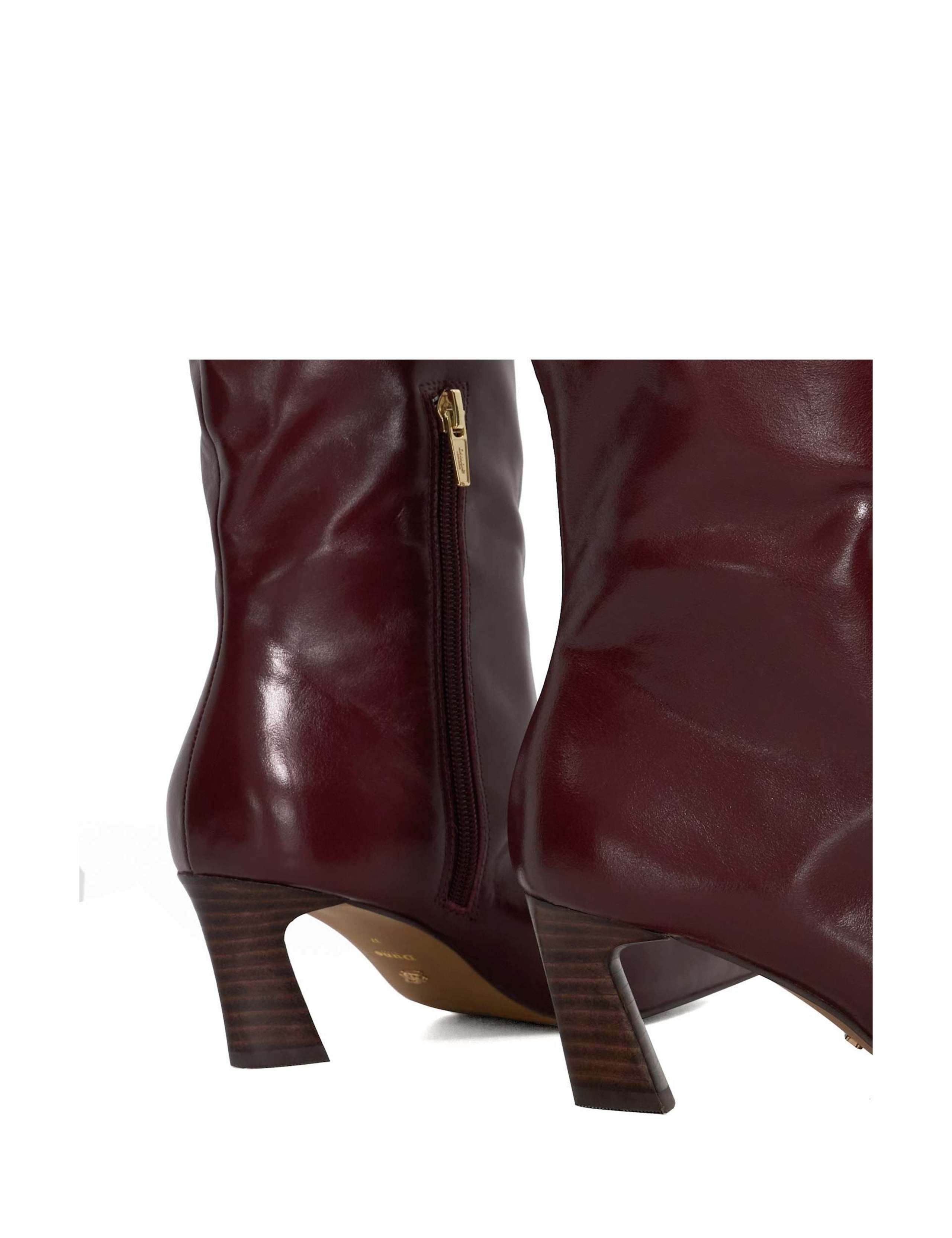 Leather Block Heel Knee High Boots 5 of 5