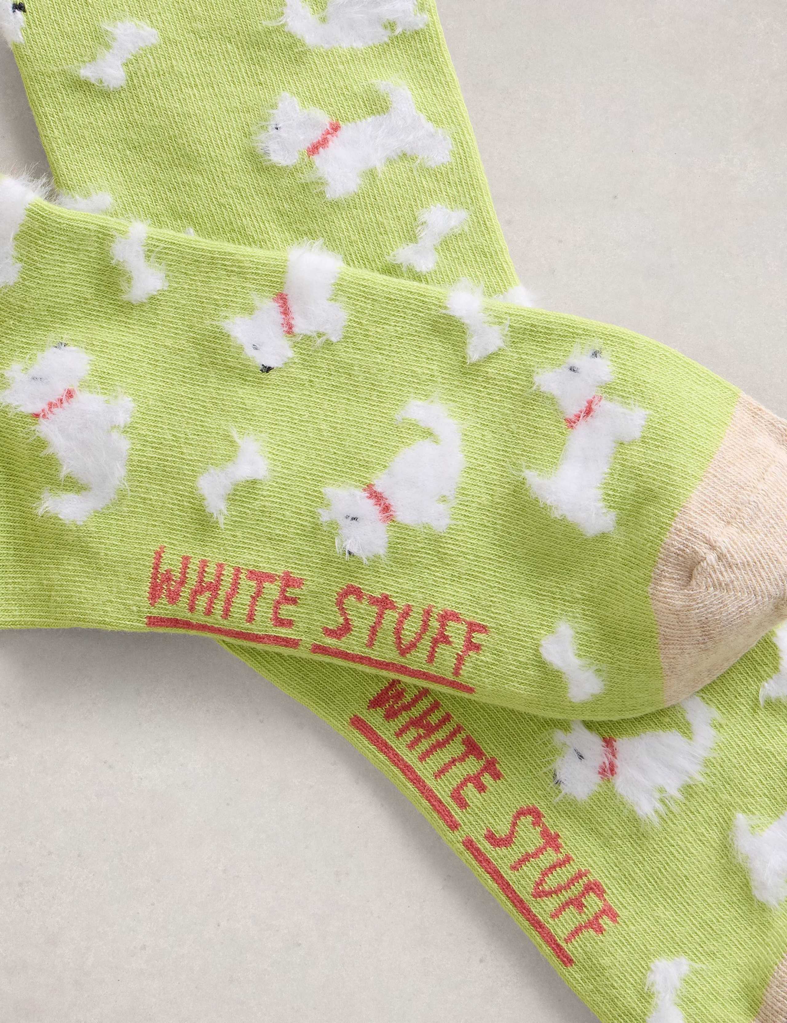 Cotton Rich Fluffy Dog Ankle High Socks 2 of 2