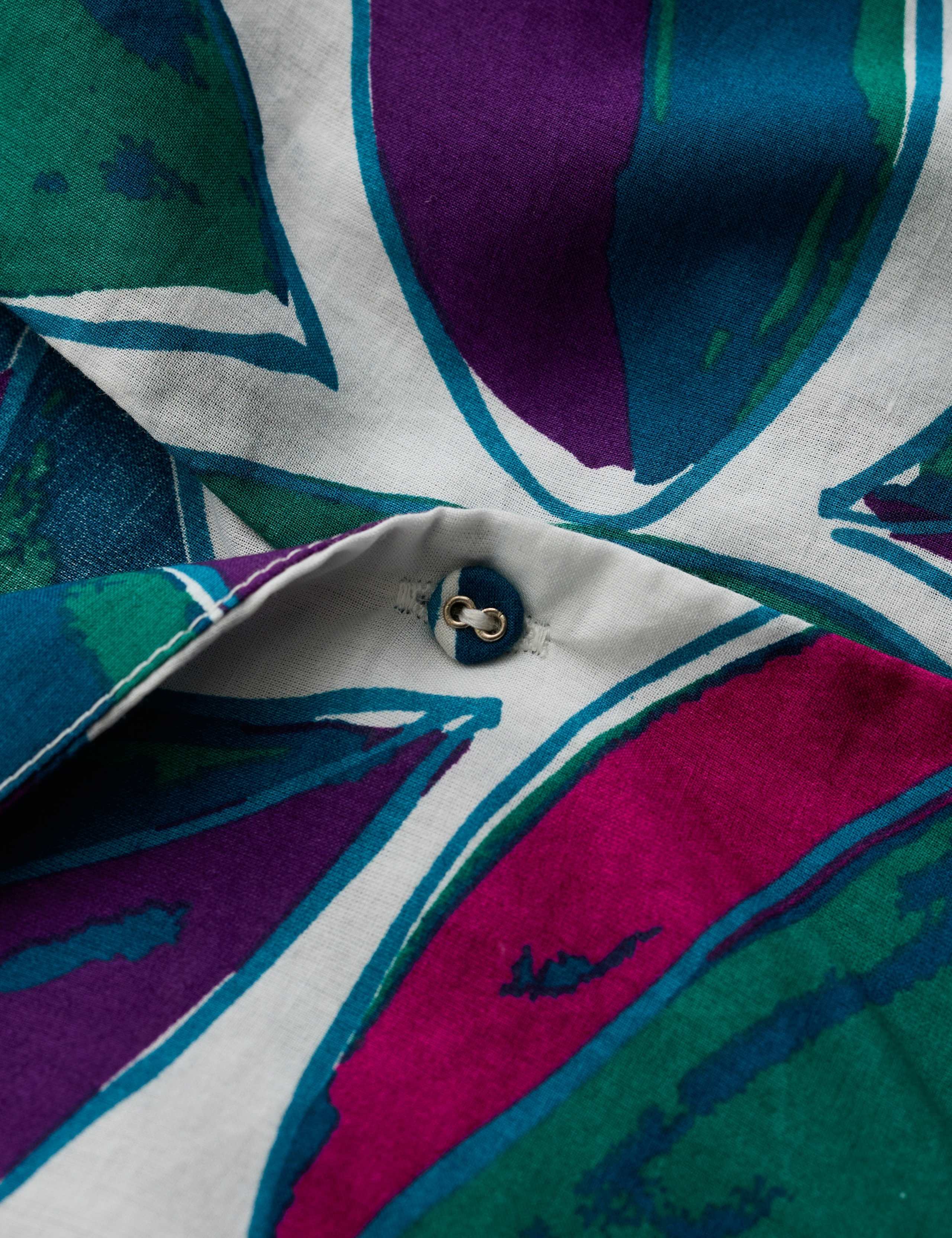 Pure Cotton Leaf Print V-Neck Relaxed Top 3 of 5