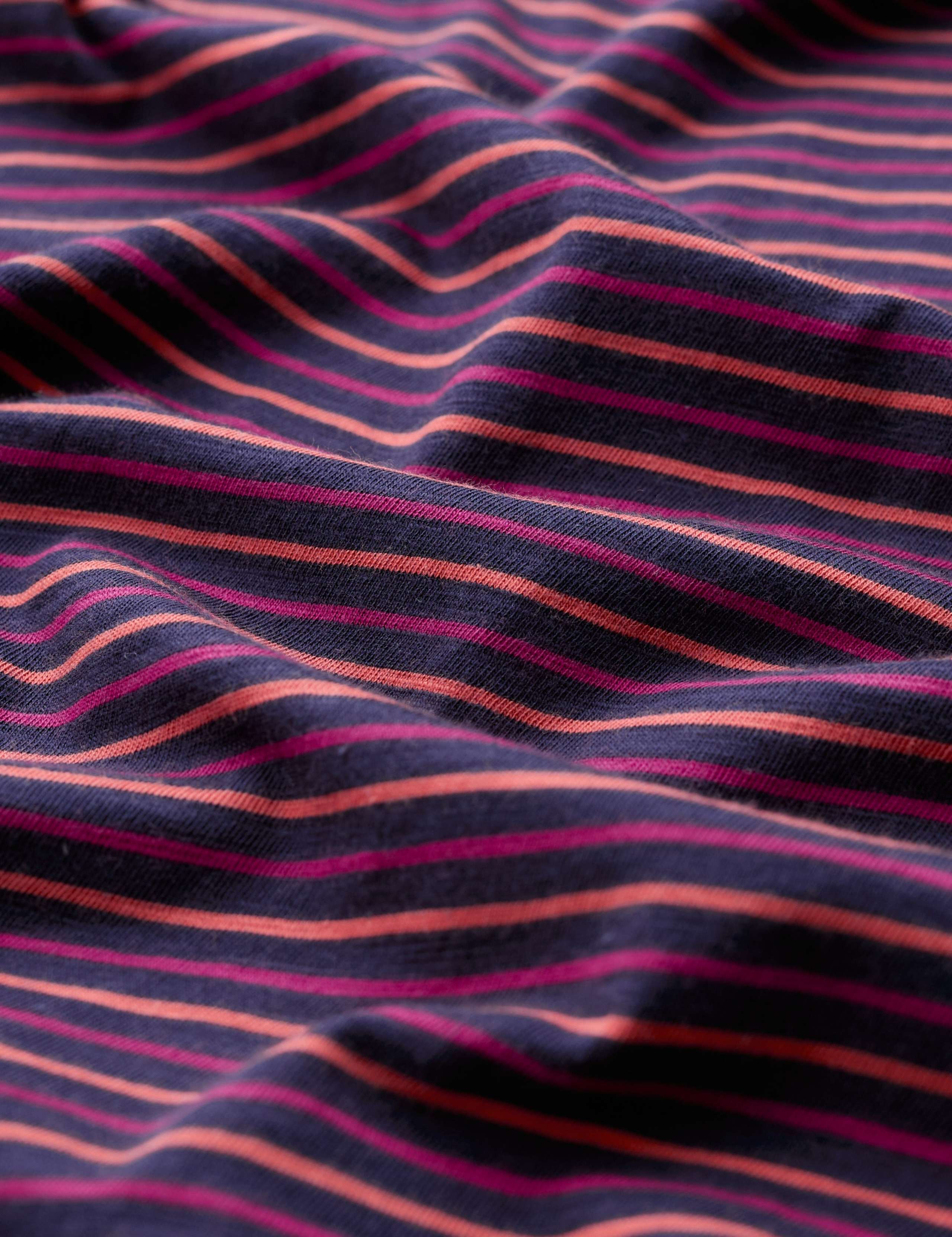 Pure Cotton Striped Slash Neck T-Shirt 5 of 5