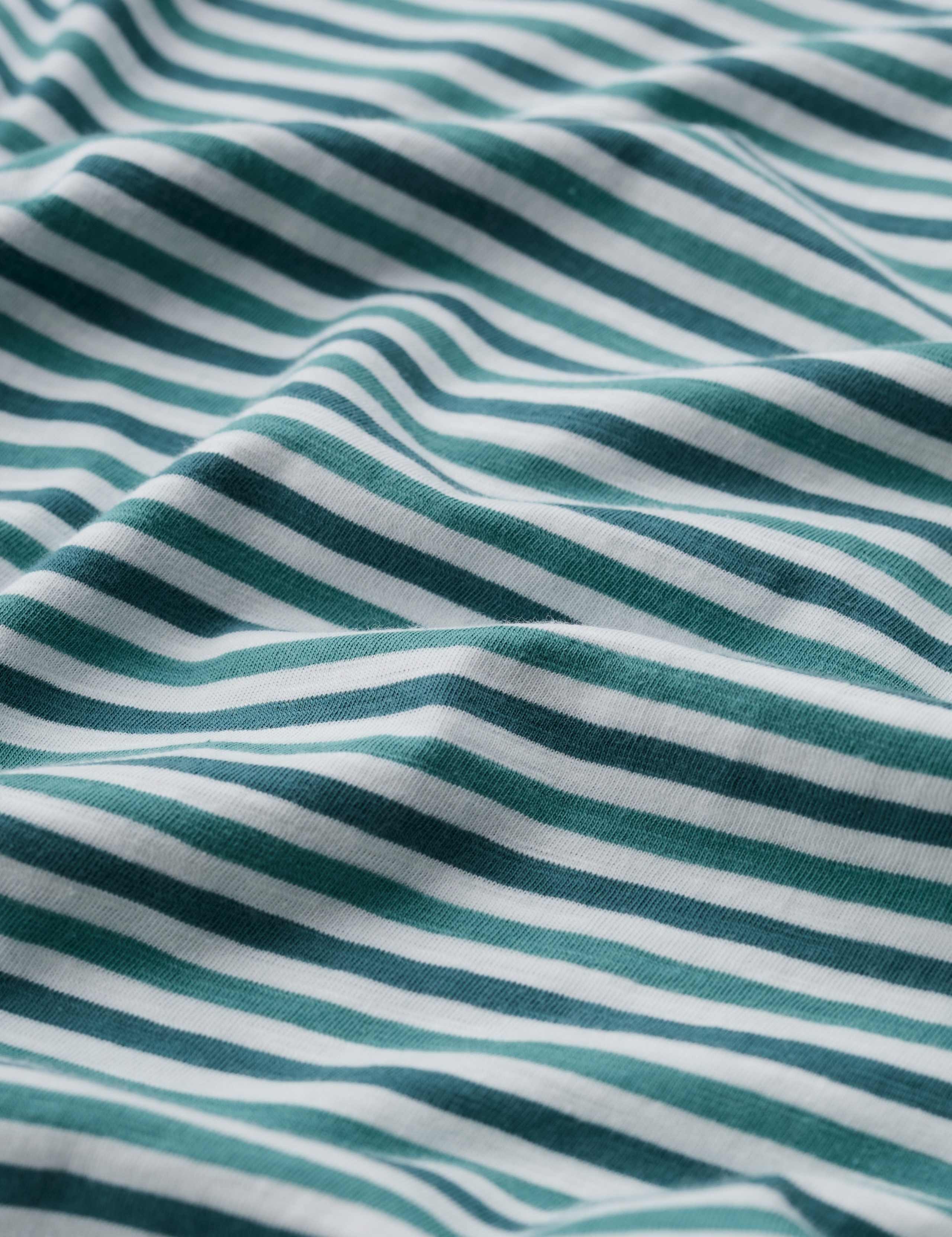 Pure Cotton Striped Slash Neck T-Shirt 5 of 5