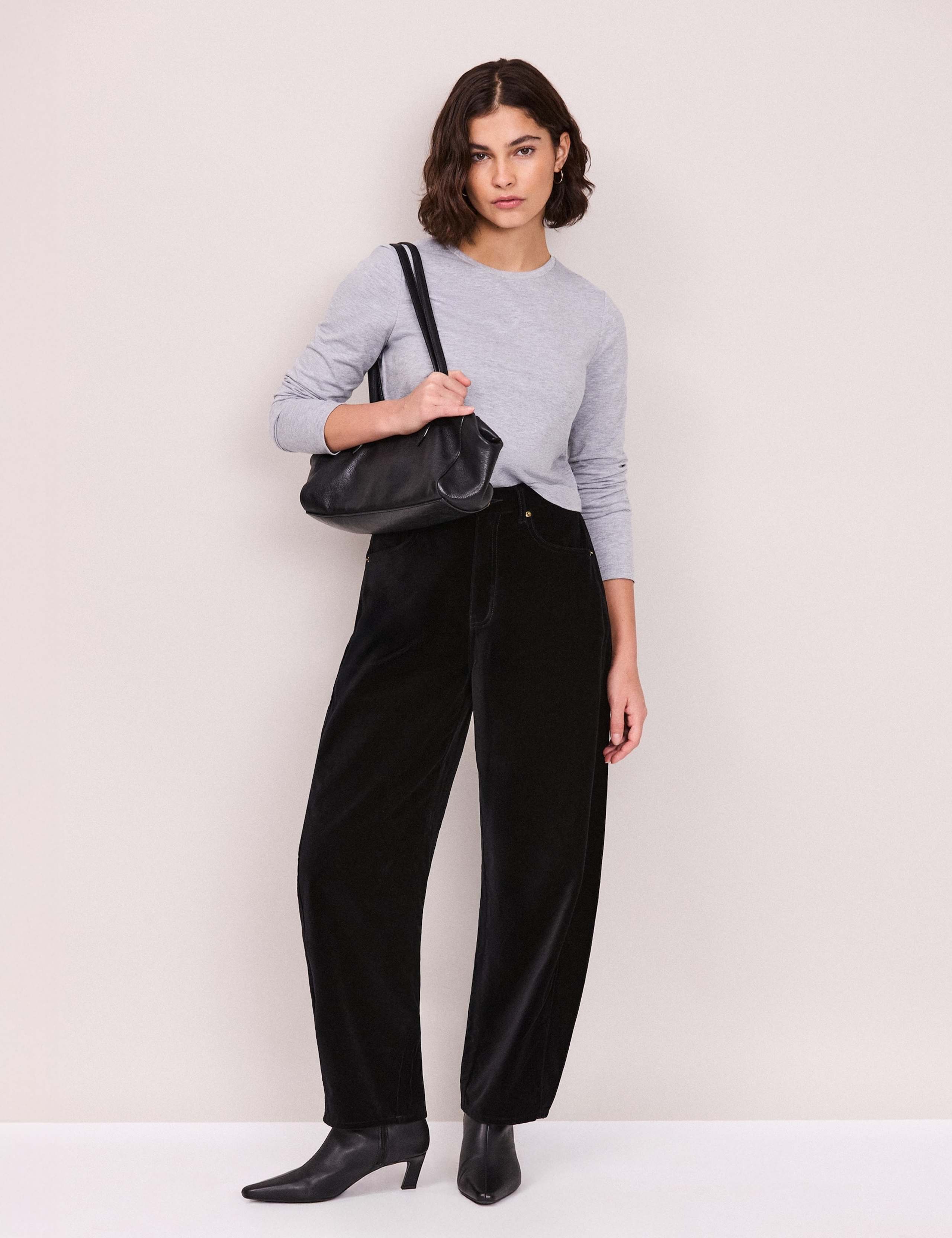Velvet Mid Rise Barrel Leg Jeans 1 of 6