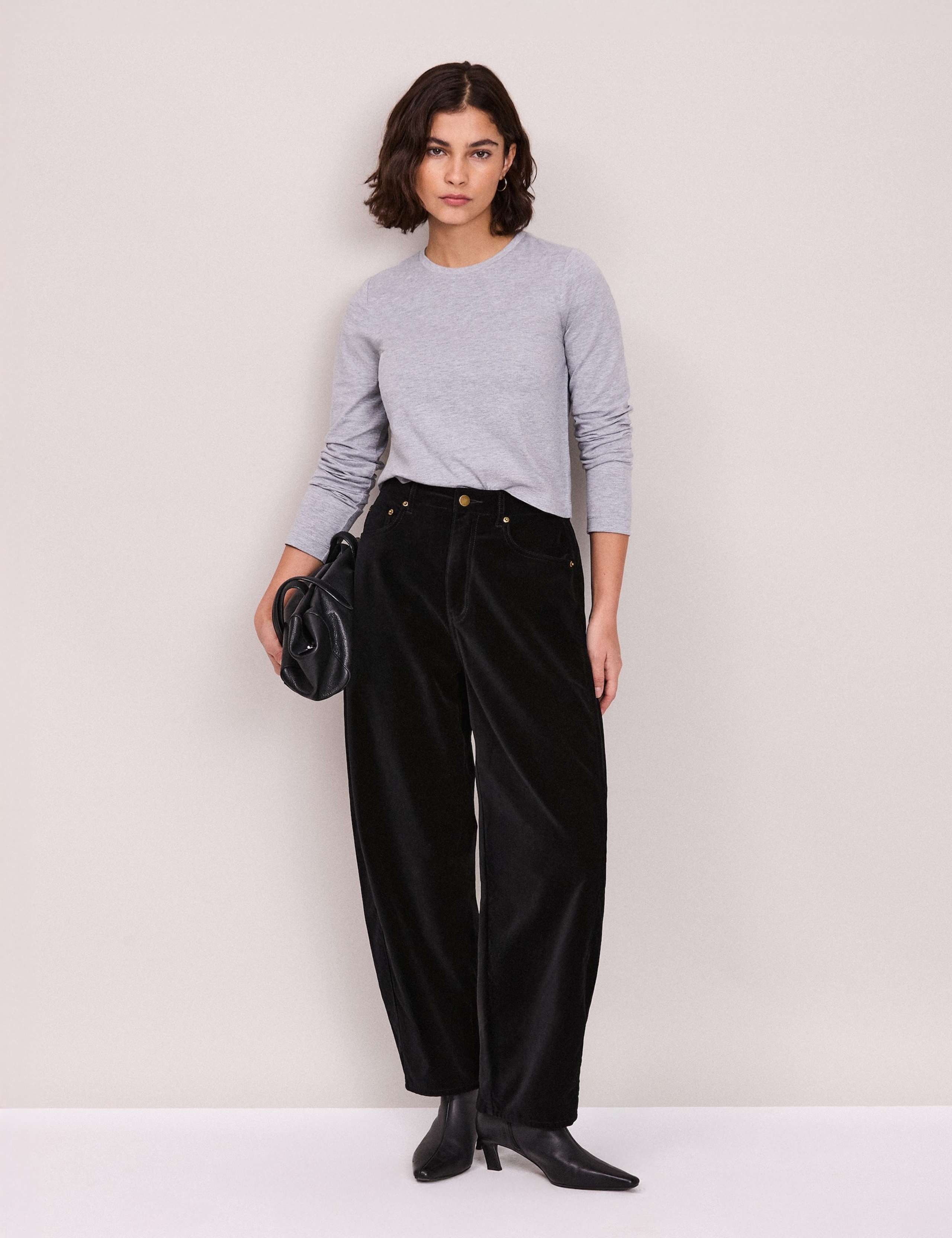 Velvet Mid Rise Barrel Leg Jeans 3 of 6