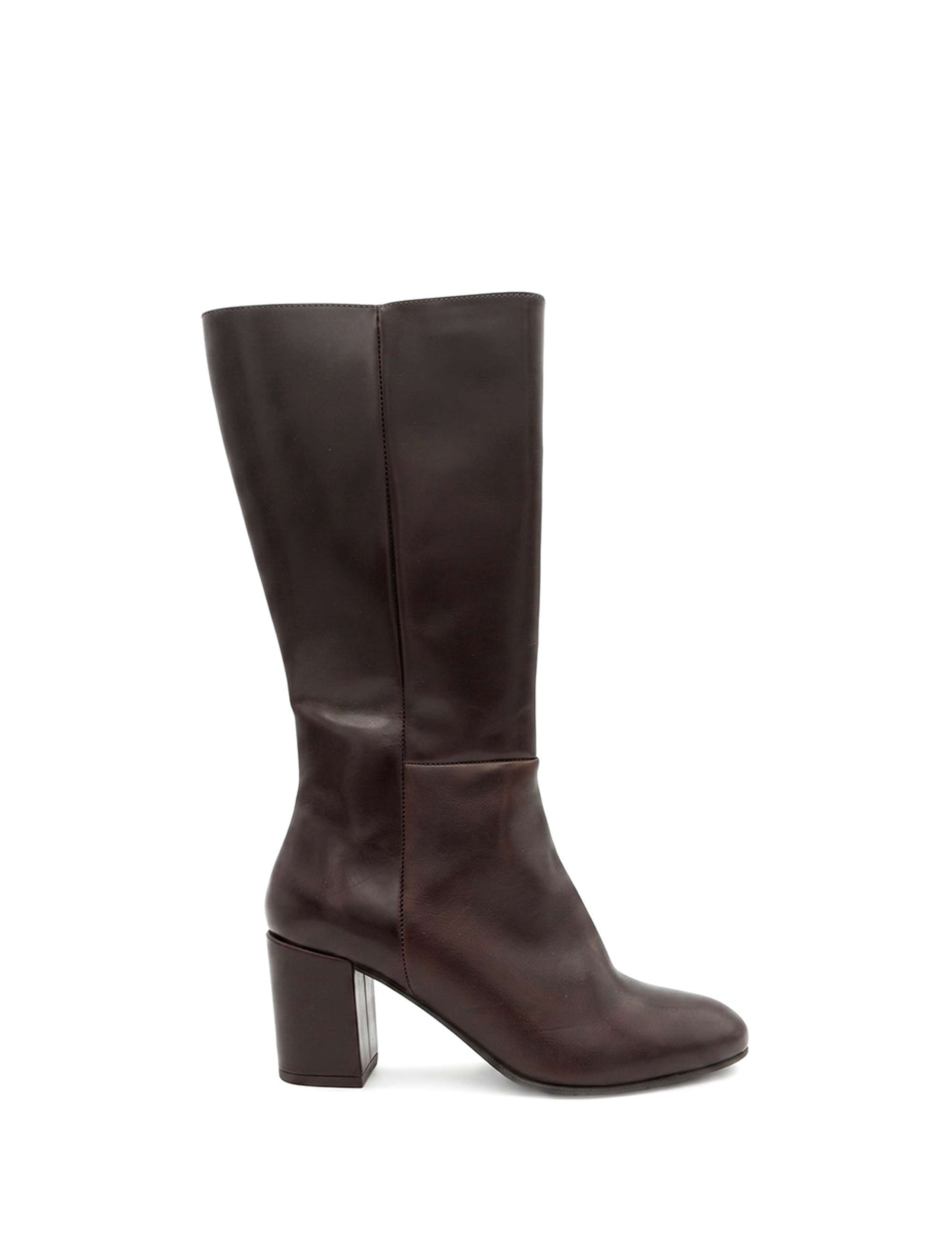 Leather Block Heel Boots 1 of 5