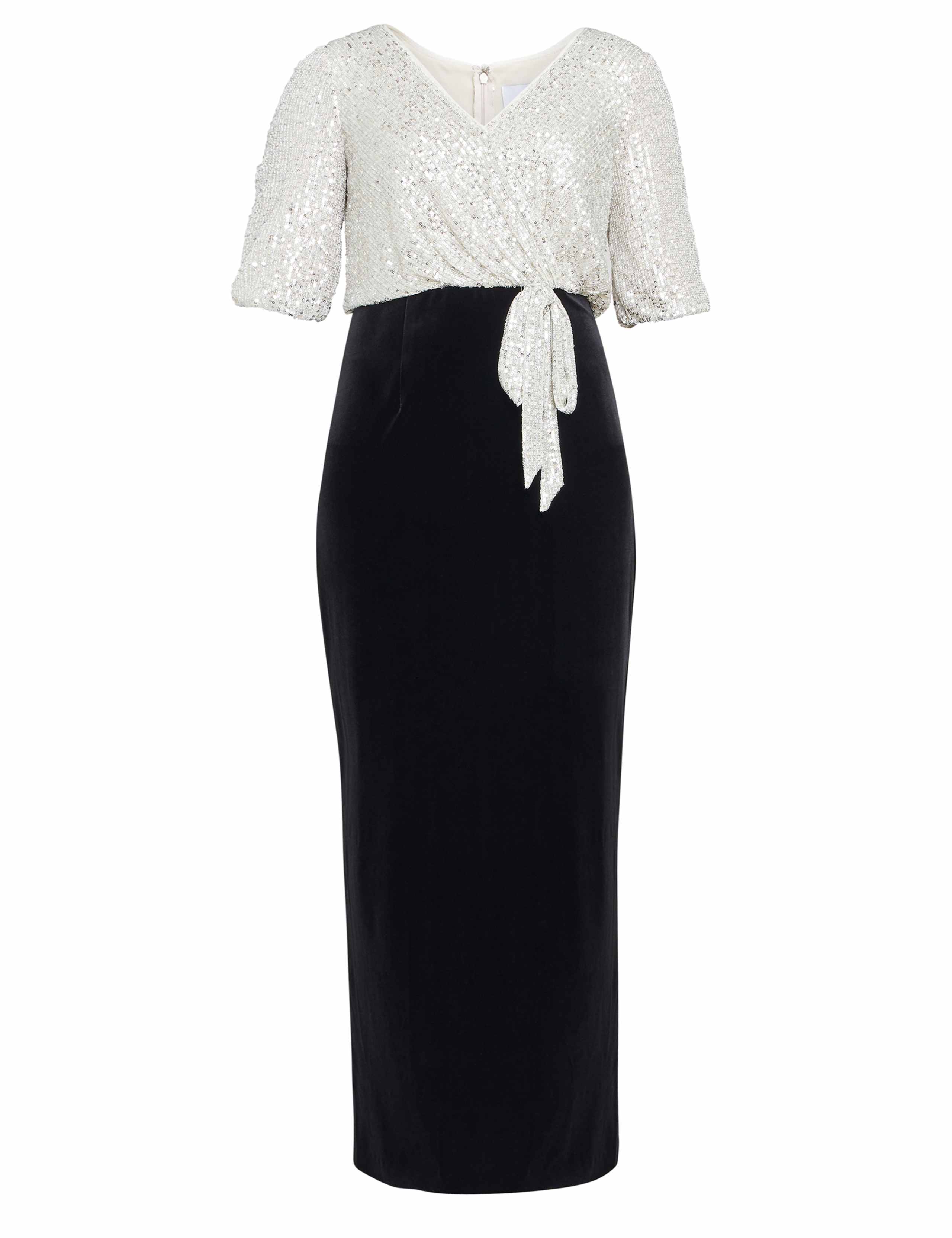Velvet Sequin Maxi Wrap Dress 2 of 5