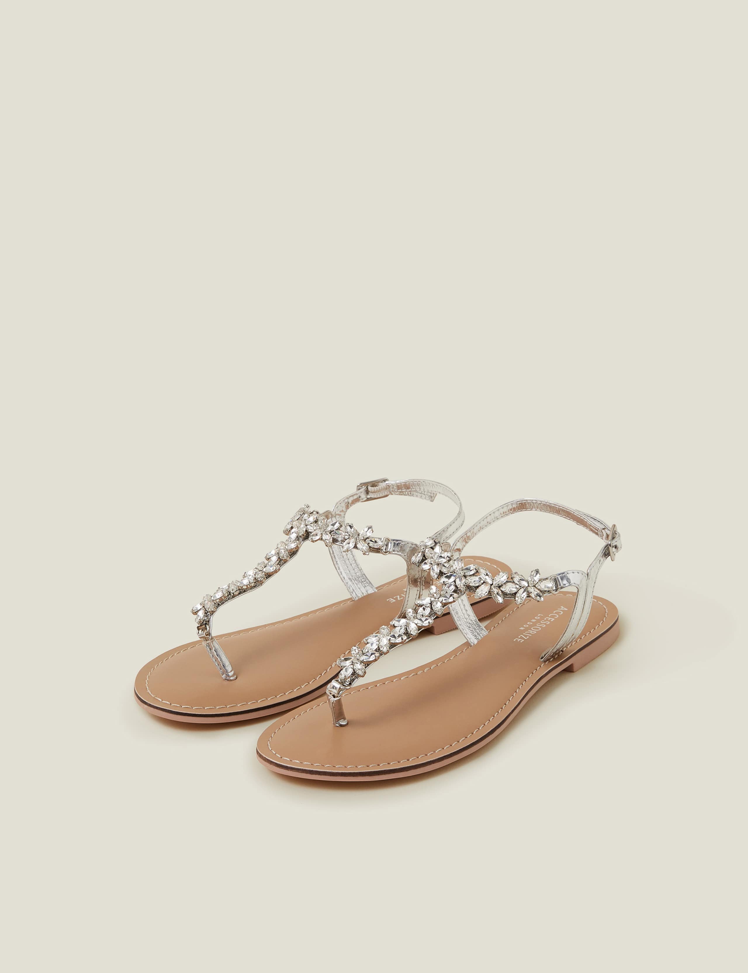 Embellished Ankle Strap Flat Sandals 3 of 4