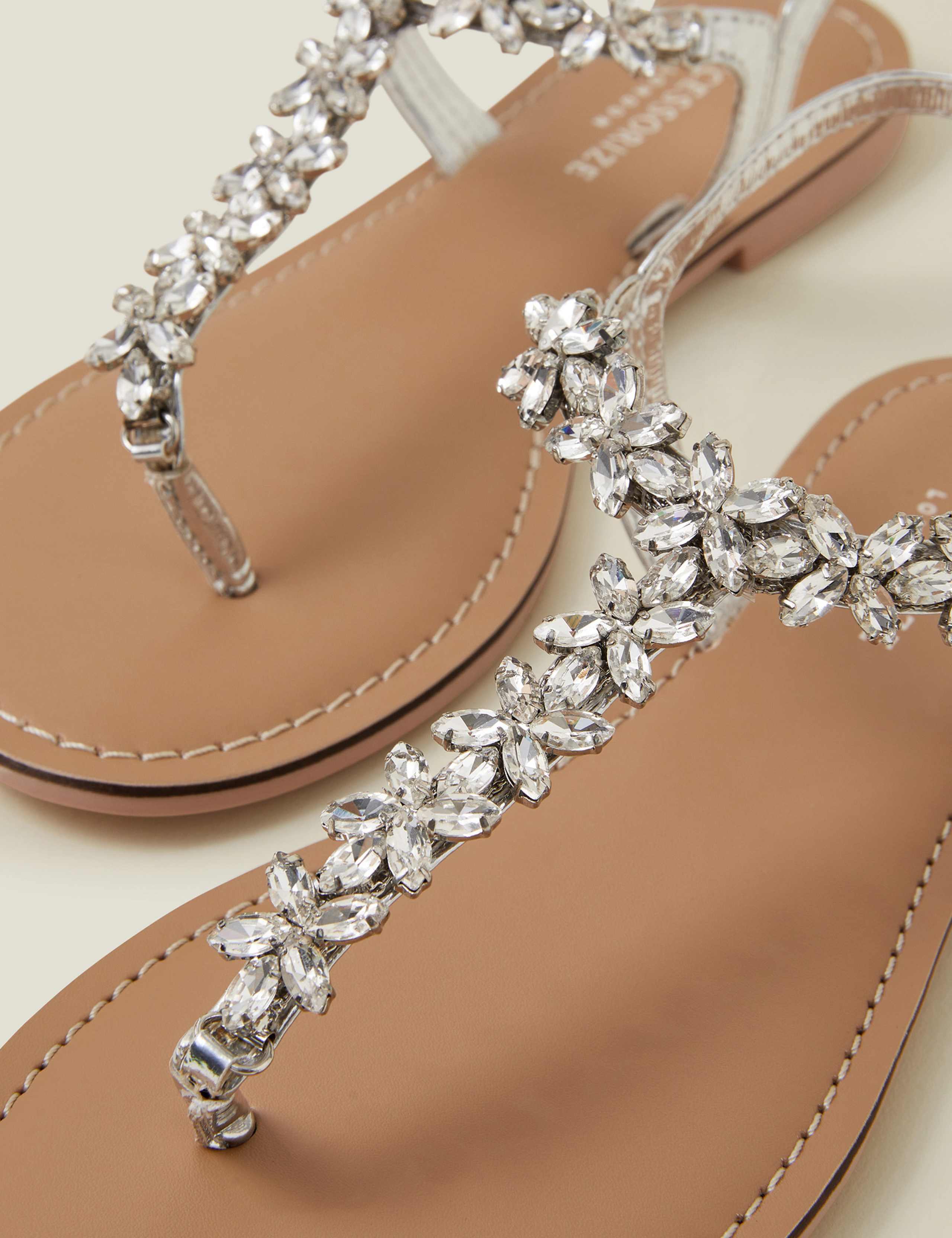 Embellished Ankle Strap Flat Sandals 4 of 4