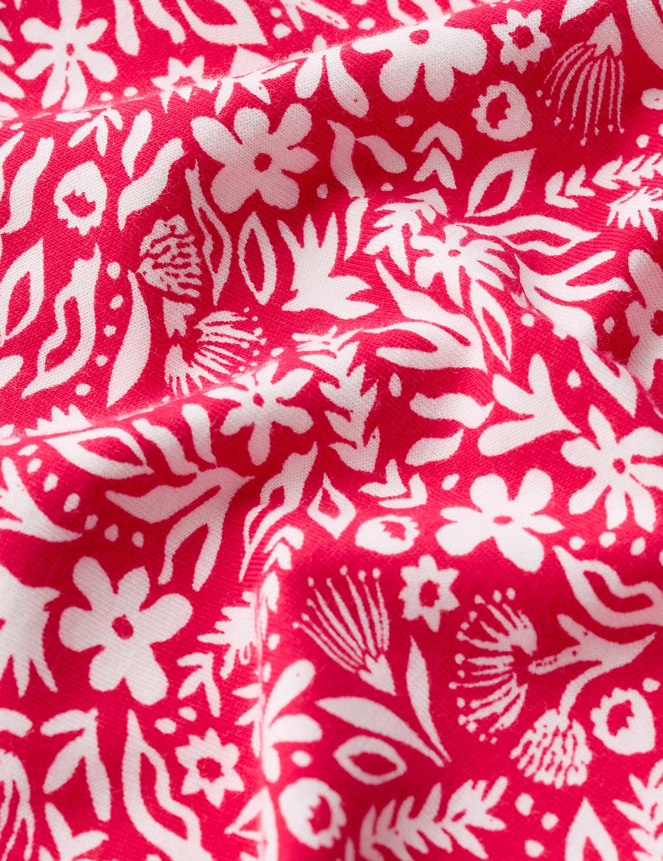 Pure Cotton Floral Slash Neck T-Shirt 4 of 5