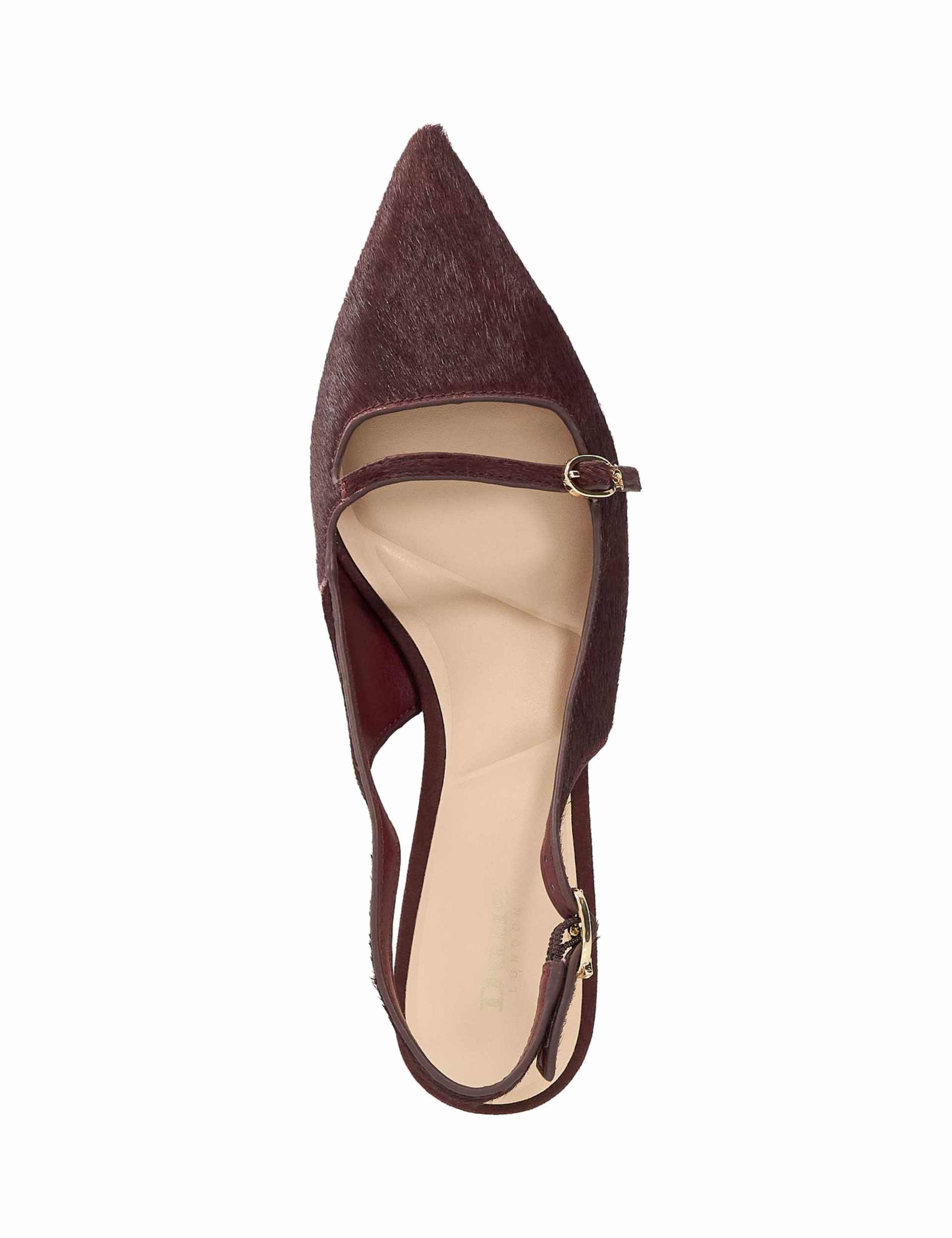 Hair On Leather Kitten Heel Slingback Shoes 2 of 6