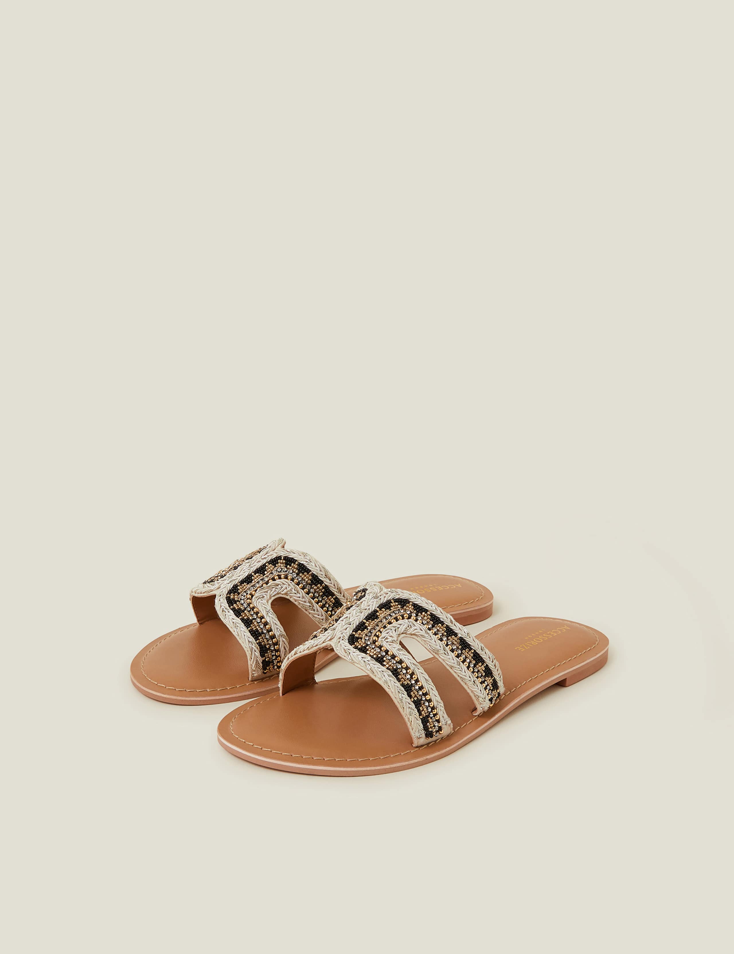 Wide Fit Beaded Flat Sandals 2 of 4