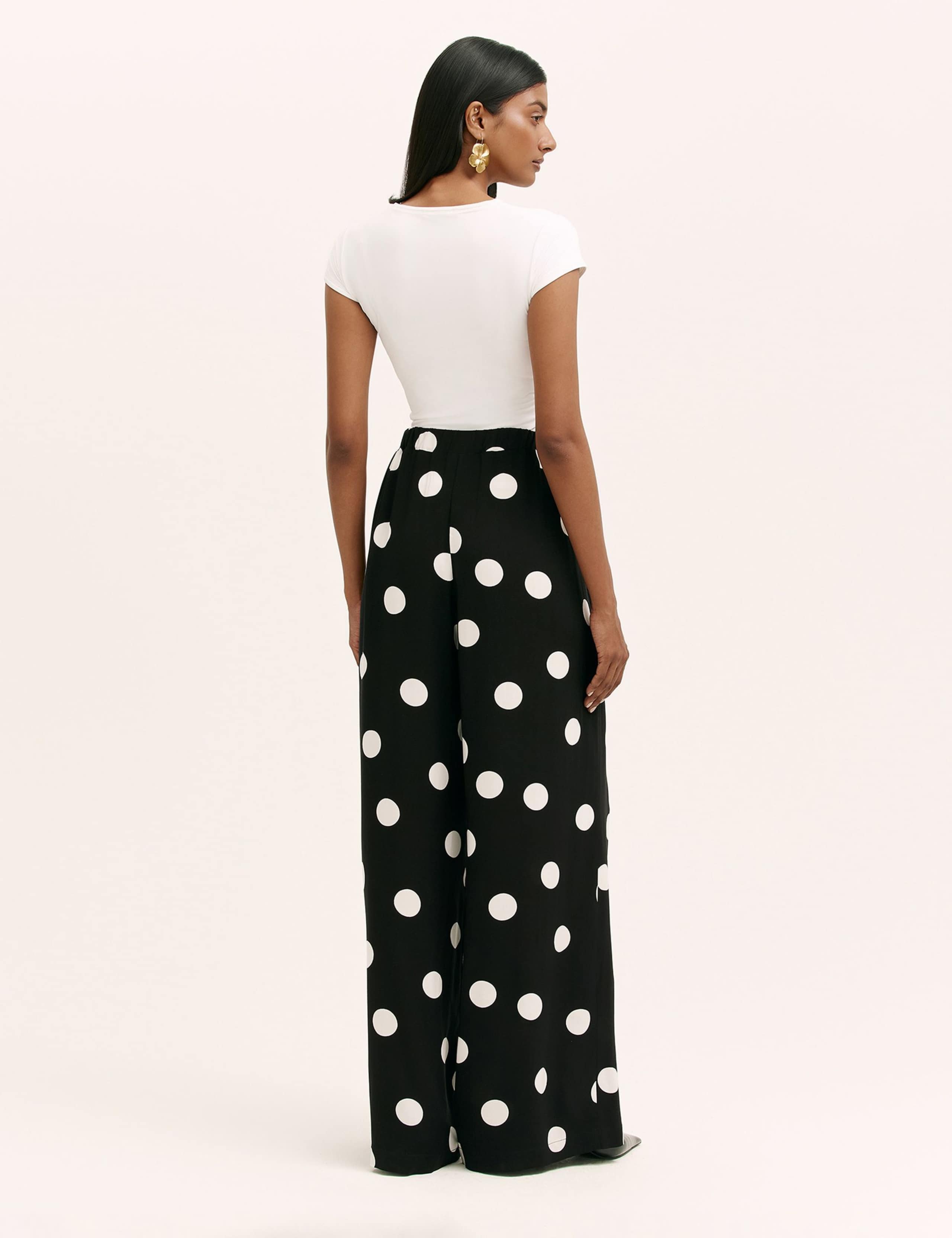 Polka Dot Wide Leg Palazzo Trousers 3 of 5