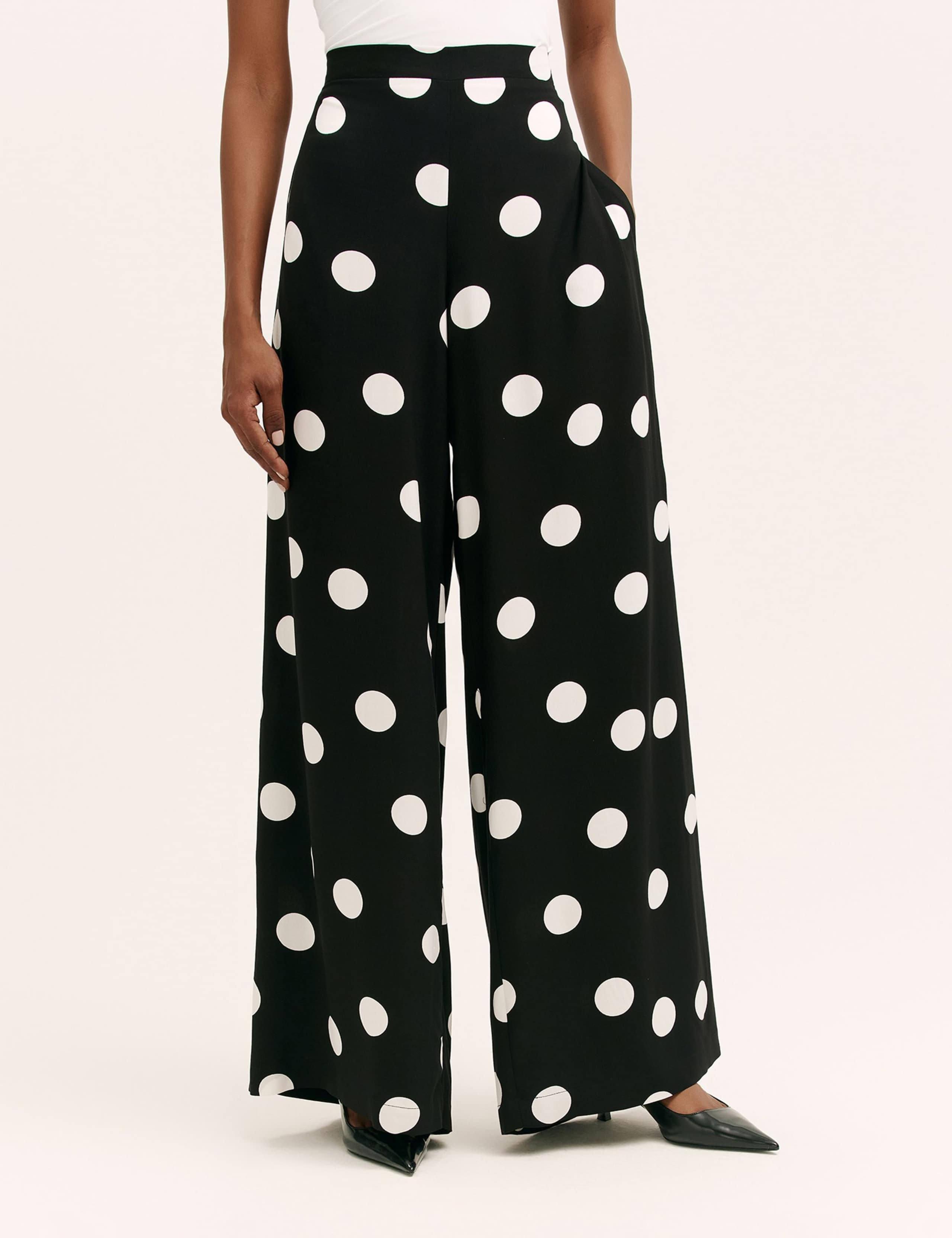 Polka Dot Wide Leg Palazzo Trousers 4 of 5