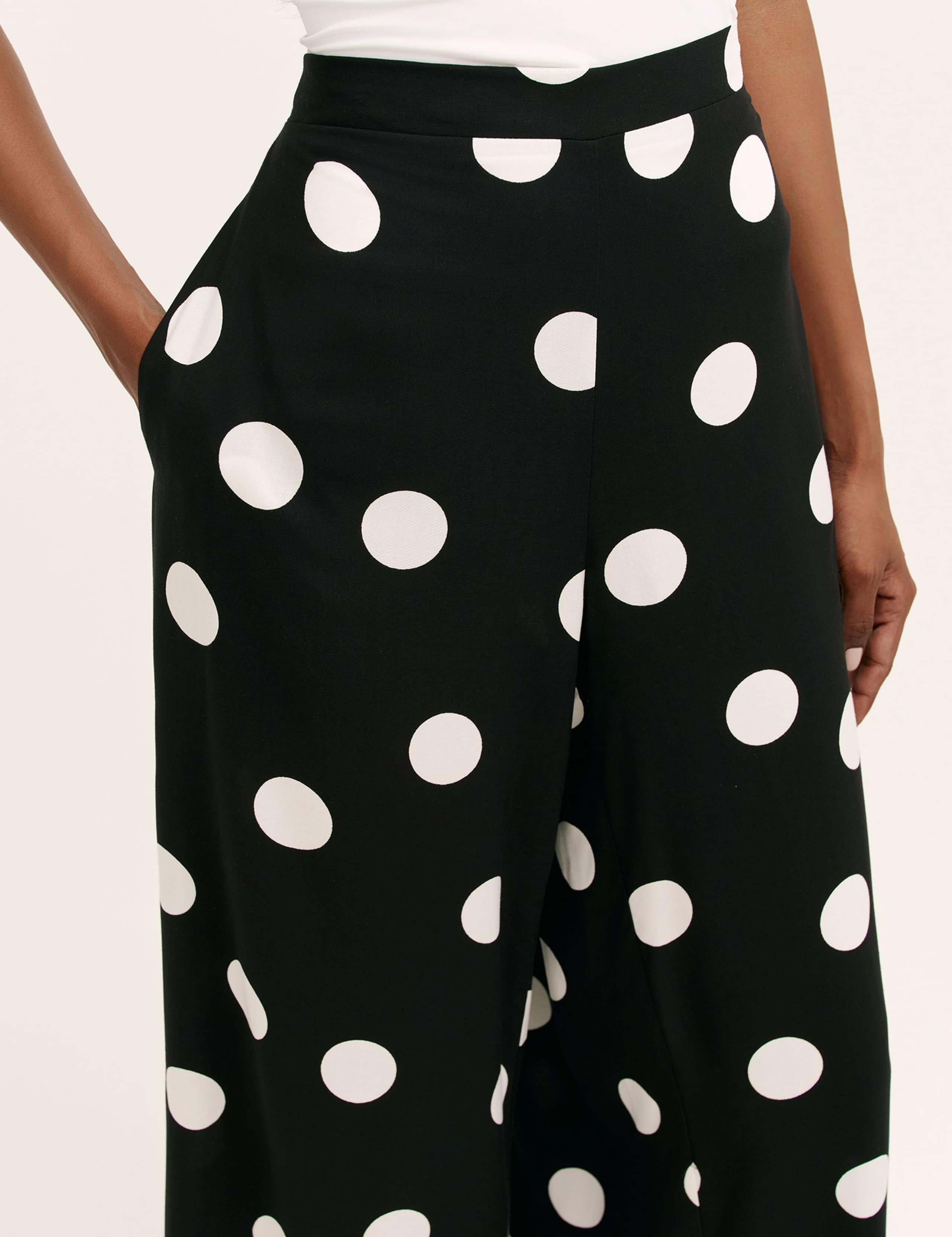 Polka Dot Wide Leg Palazzo Trousers 5 of 5
