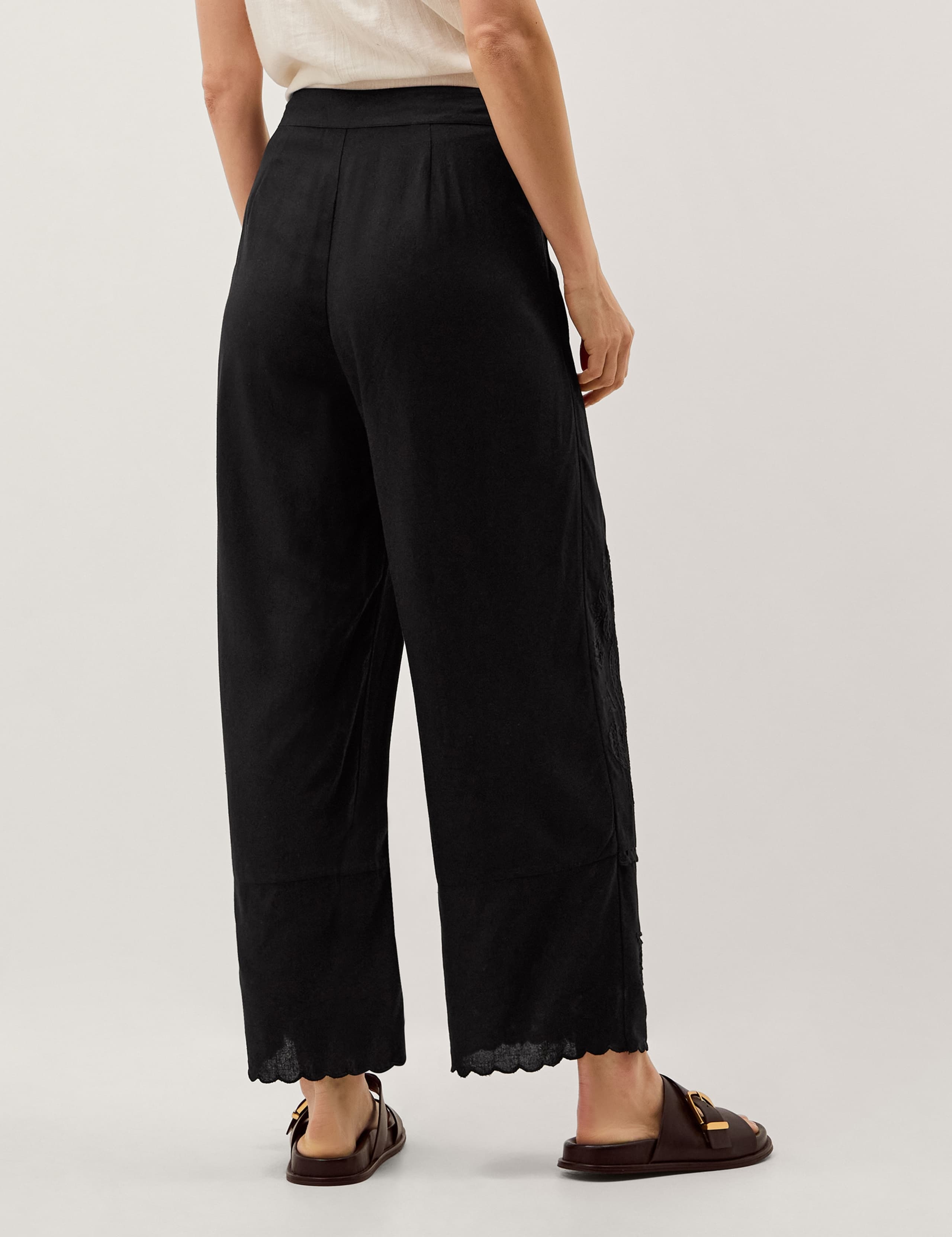 Embroidered Wide Leg Trousers 3 of 4