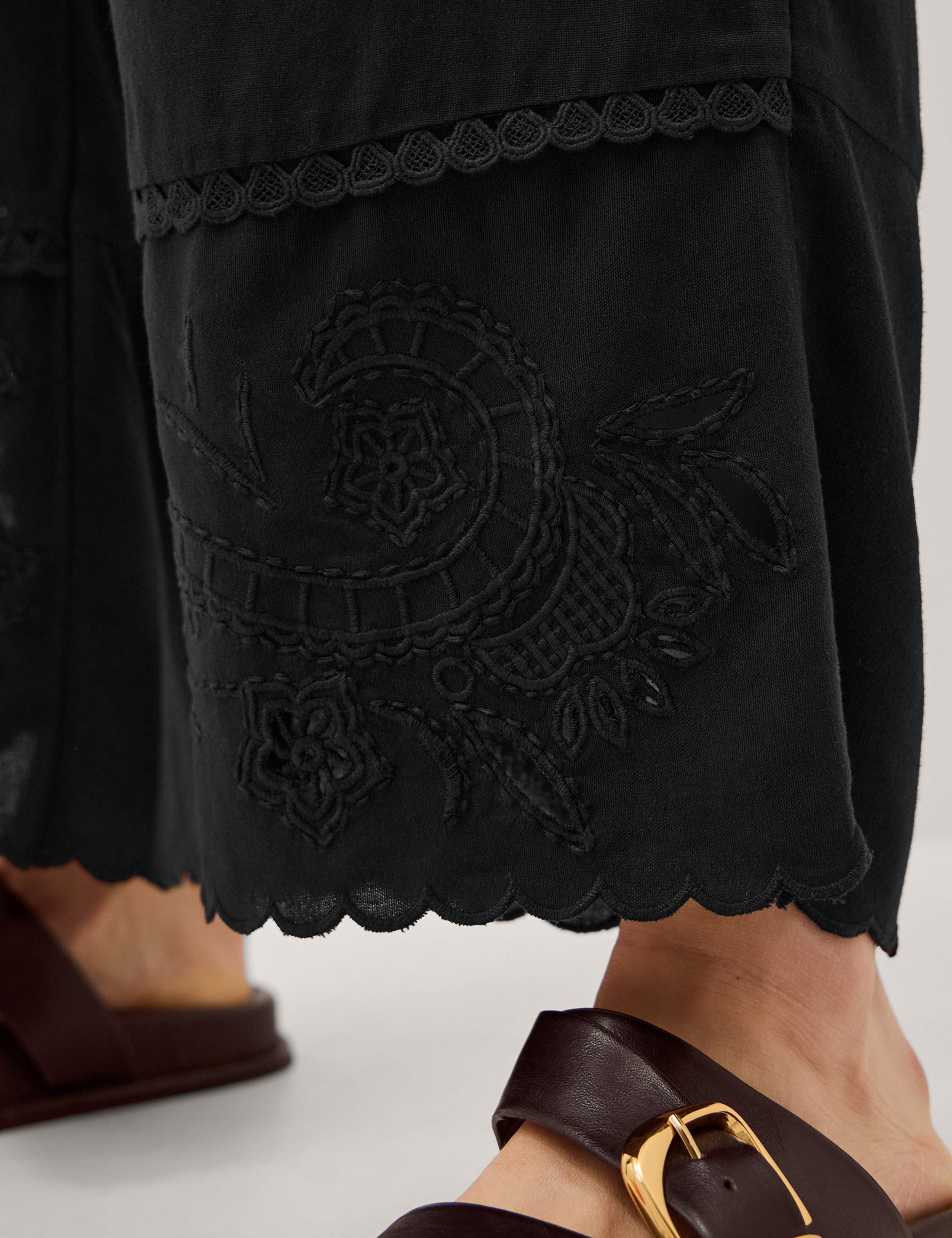 Embroidered Wide Leg Trousers 4 of 4
