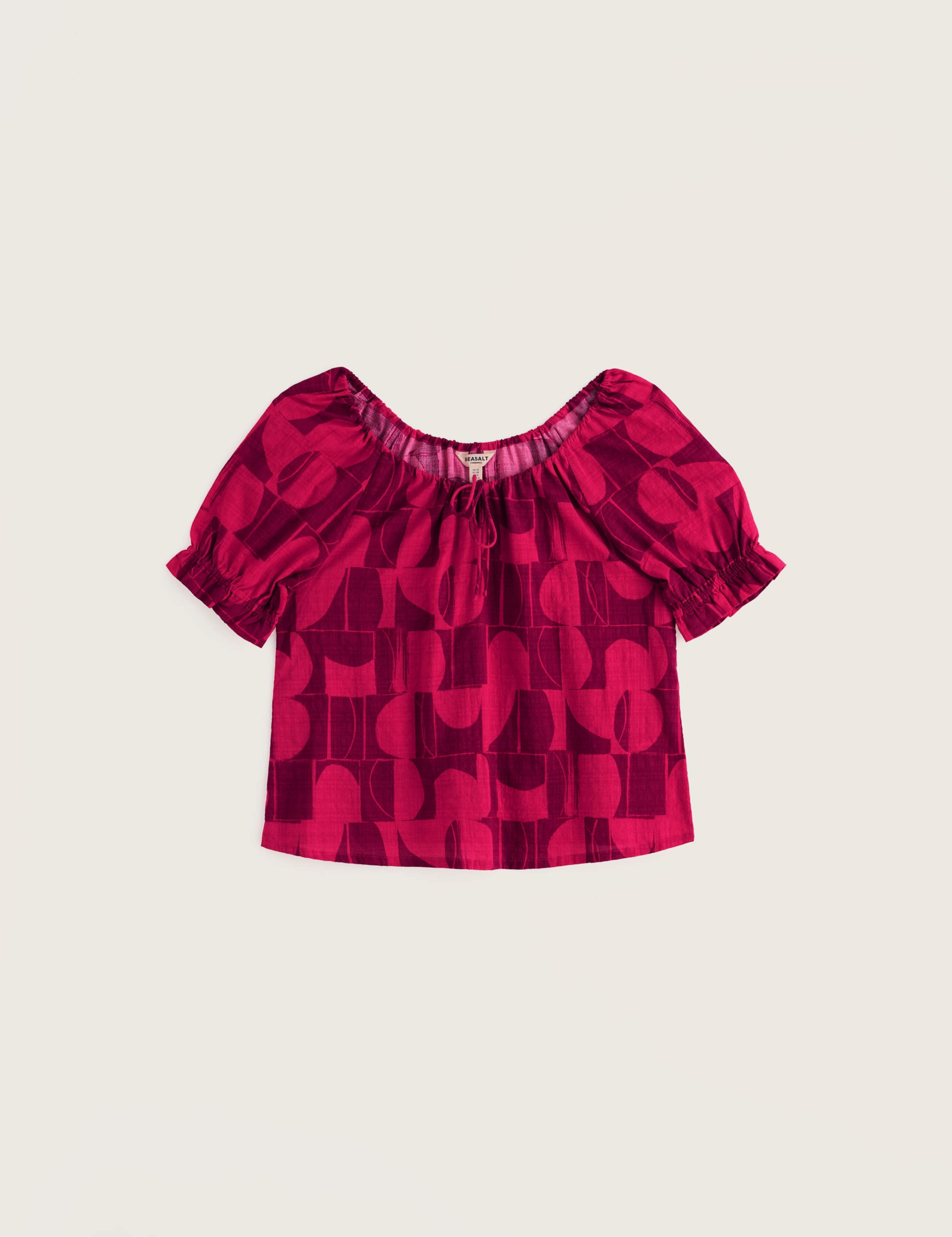 Cotton Rich Printed Scoop Neck Puff Sleeve Top 2 of 6