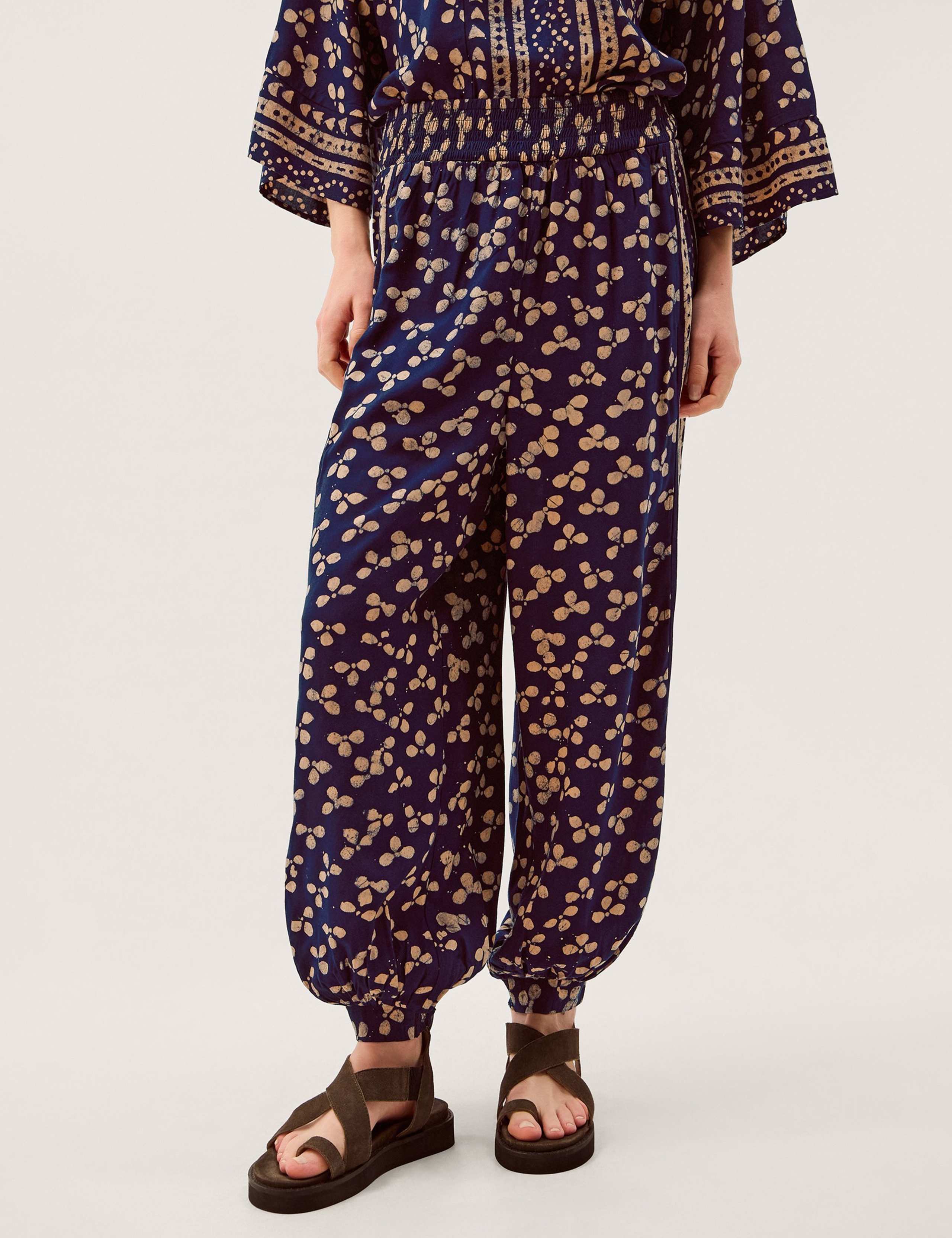 Floral Cuffed Wide Leg Trousers 1 of 5