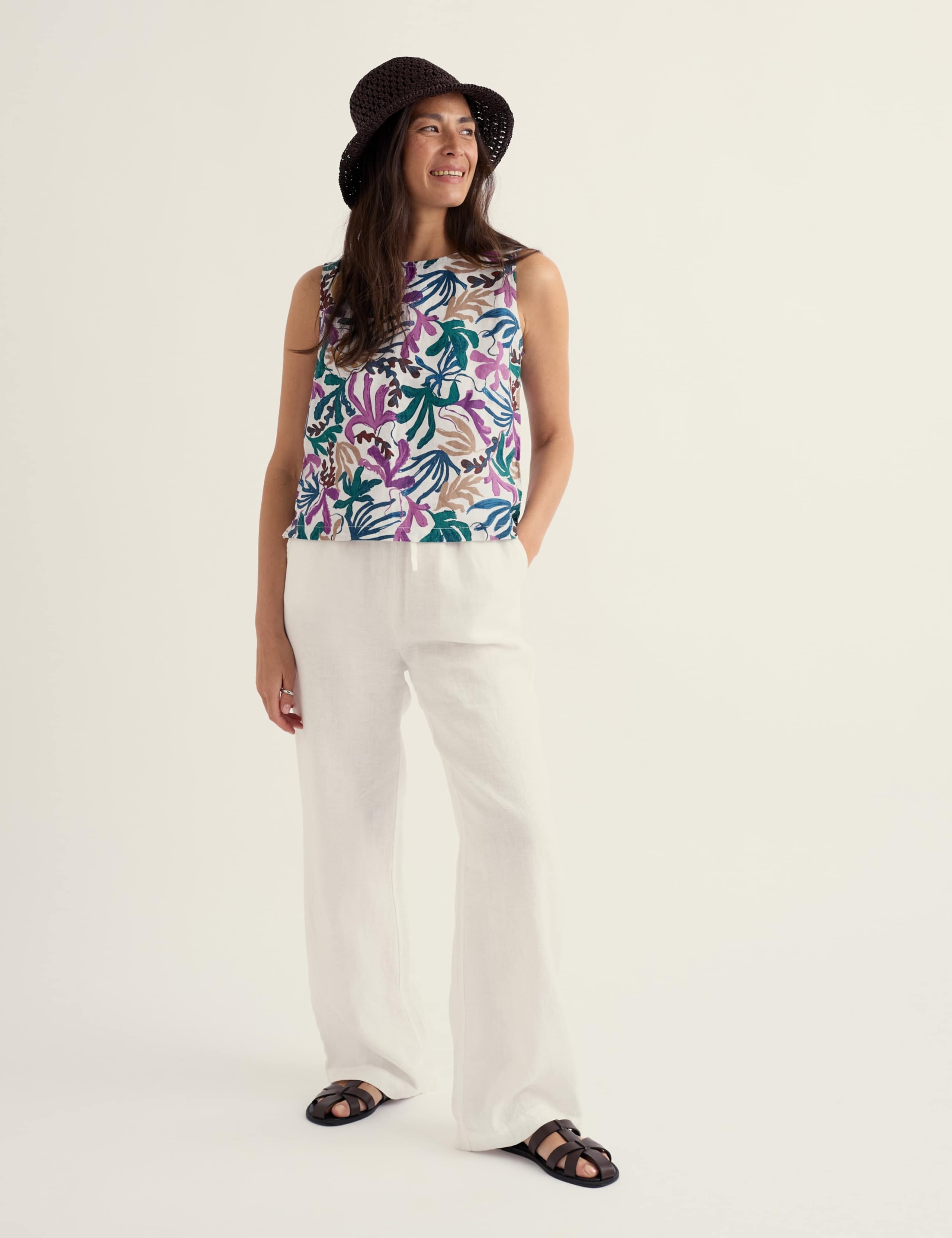 Pure Linen Printed Top 2 of 4