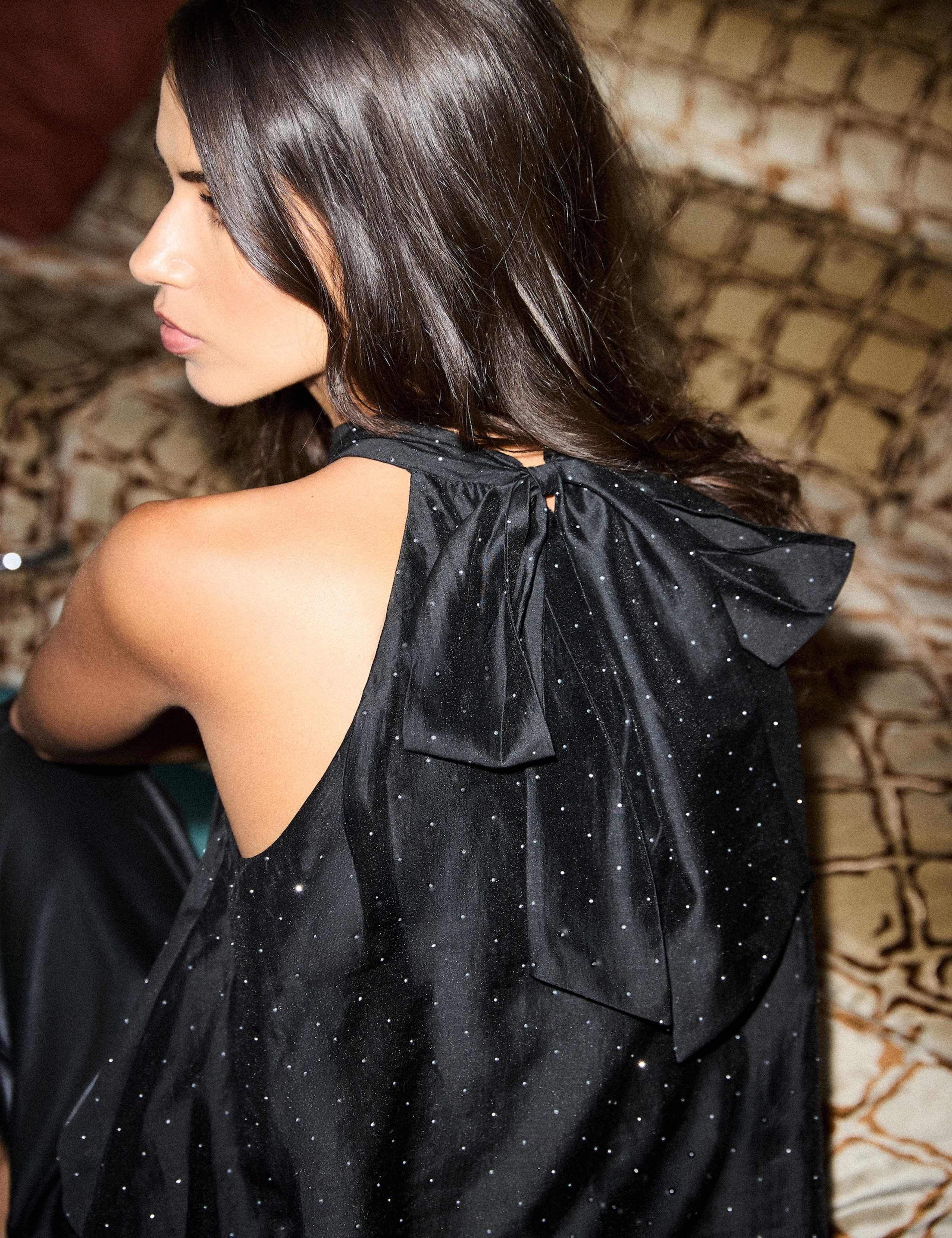 Embellished Bubble Hem Tie Detail Top 7 of 7