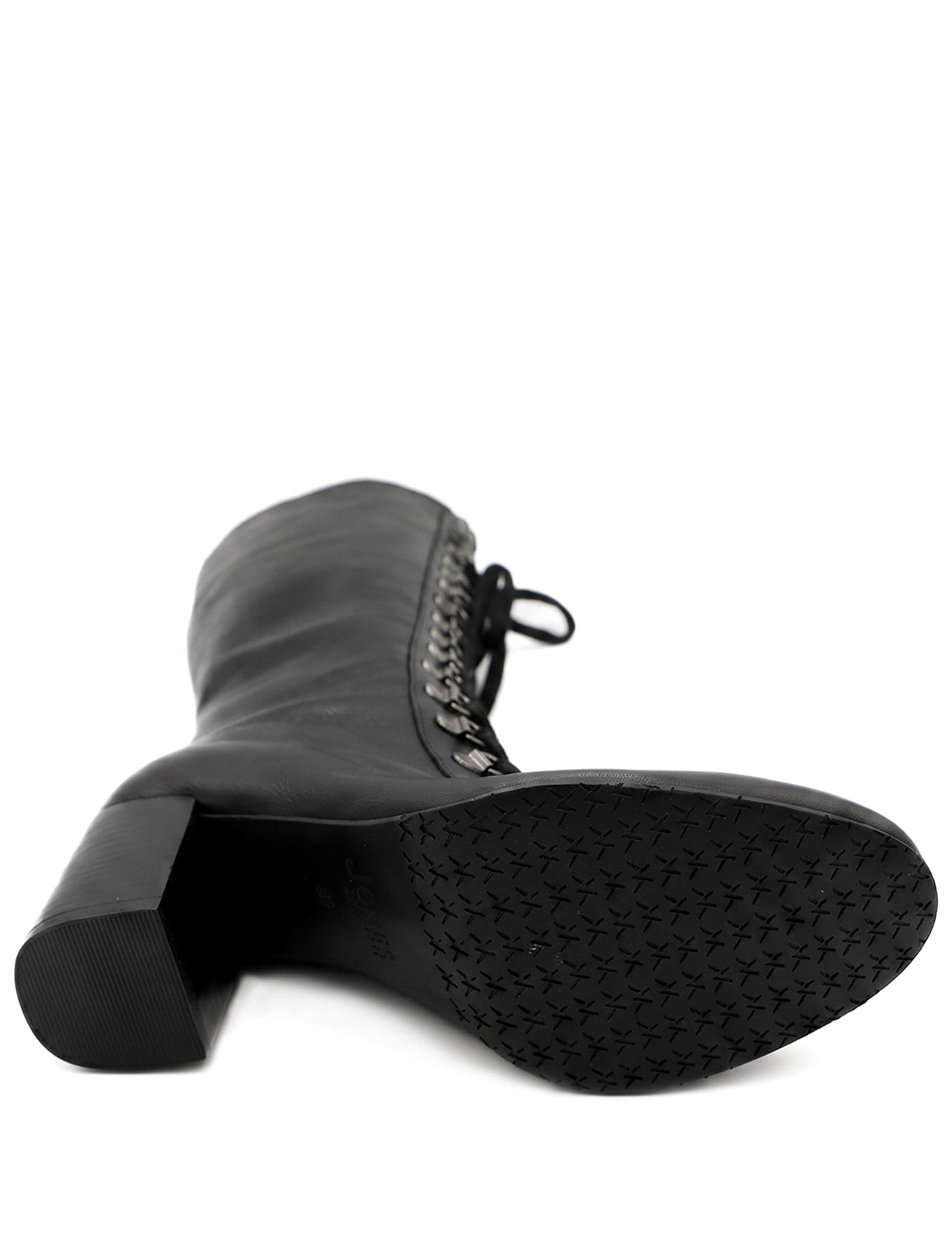 Leather Block Heel Calf Length Boots 5 of 5