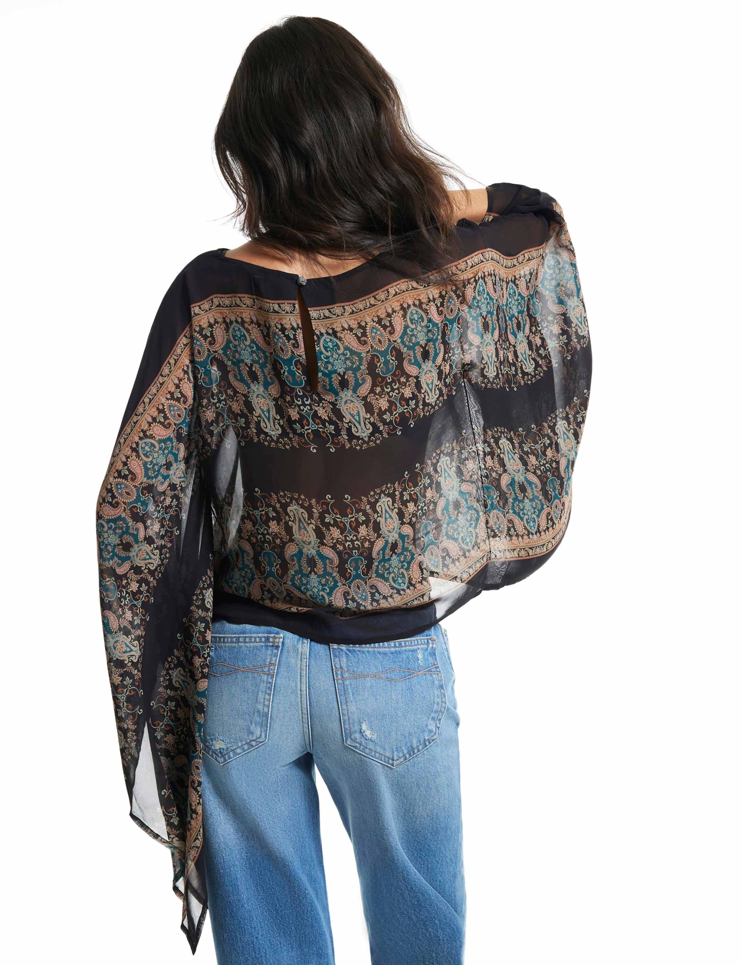 Jacquard Crew Neck Batwing Top 4 of 6