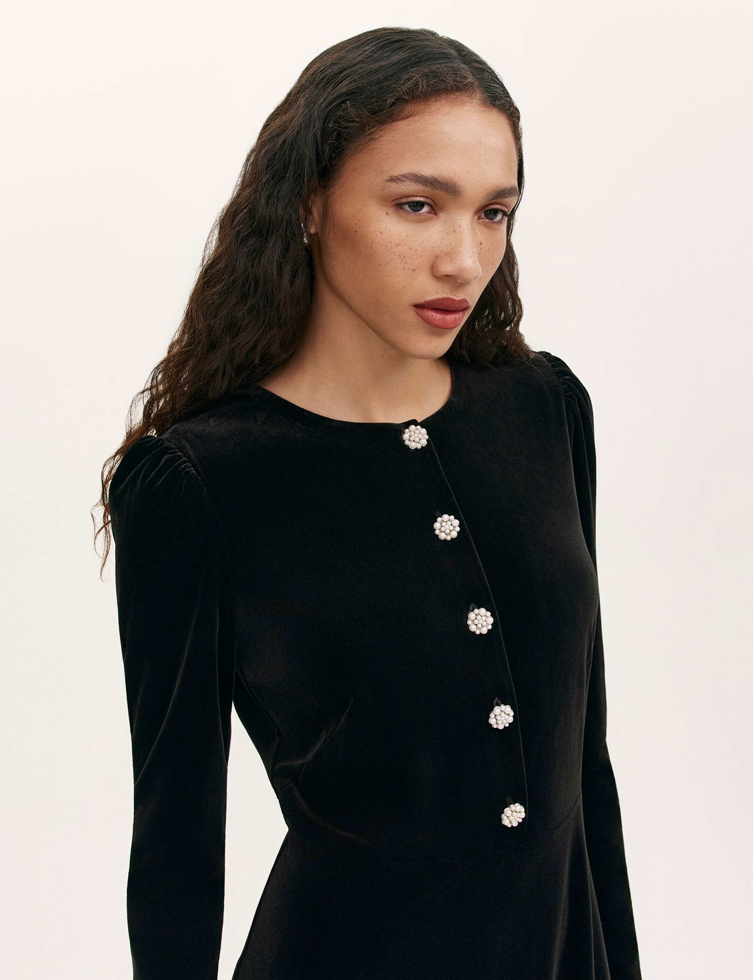 Velvet Round Neck Mini Skater Dress 4 of 4