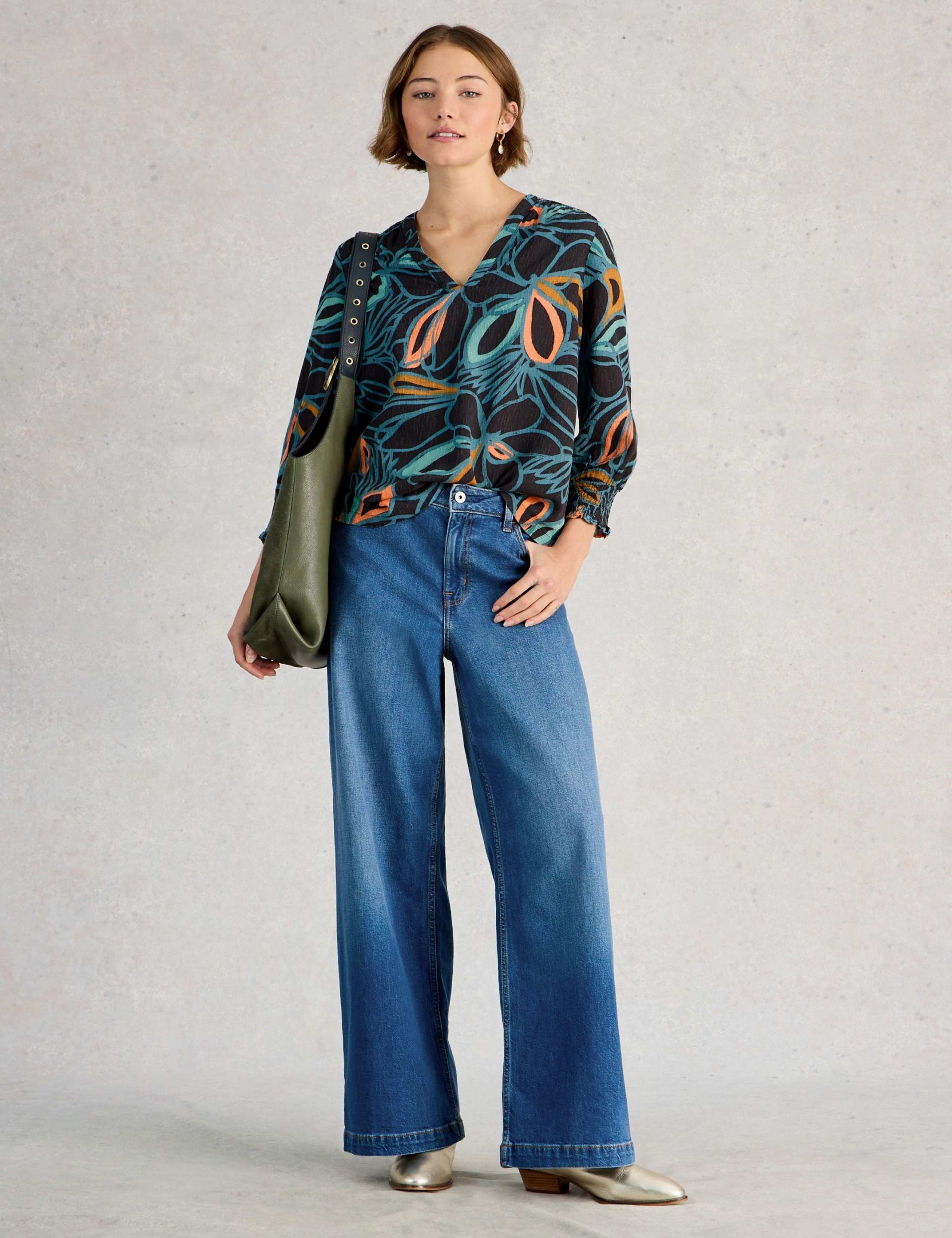 Printed V-Neck Blouse 1 of 6