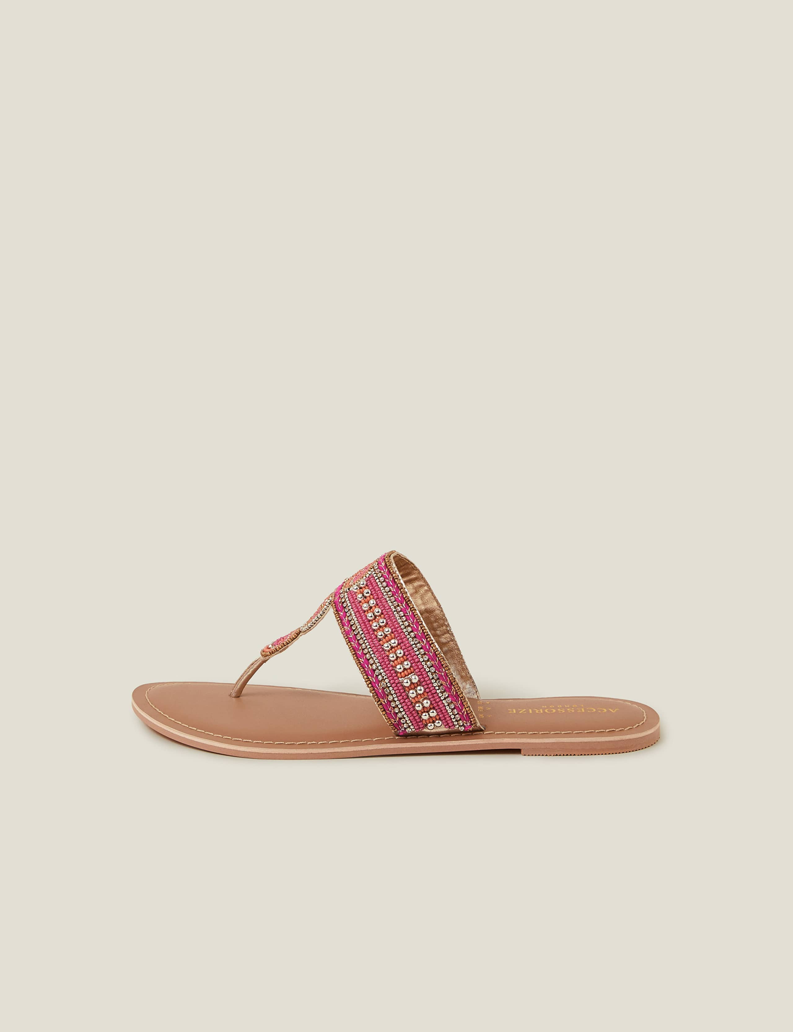 Beaded Circle Flat Toe Thong Sandals 4 of 4