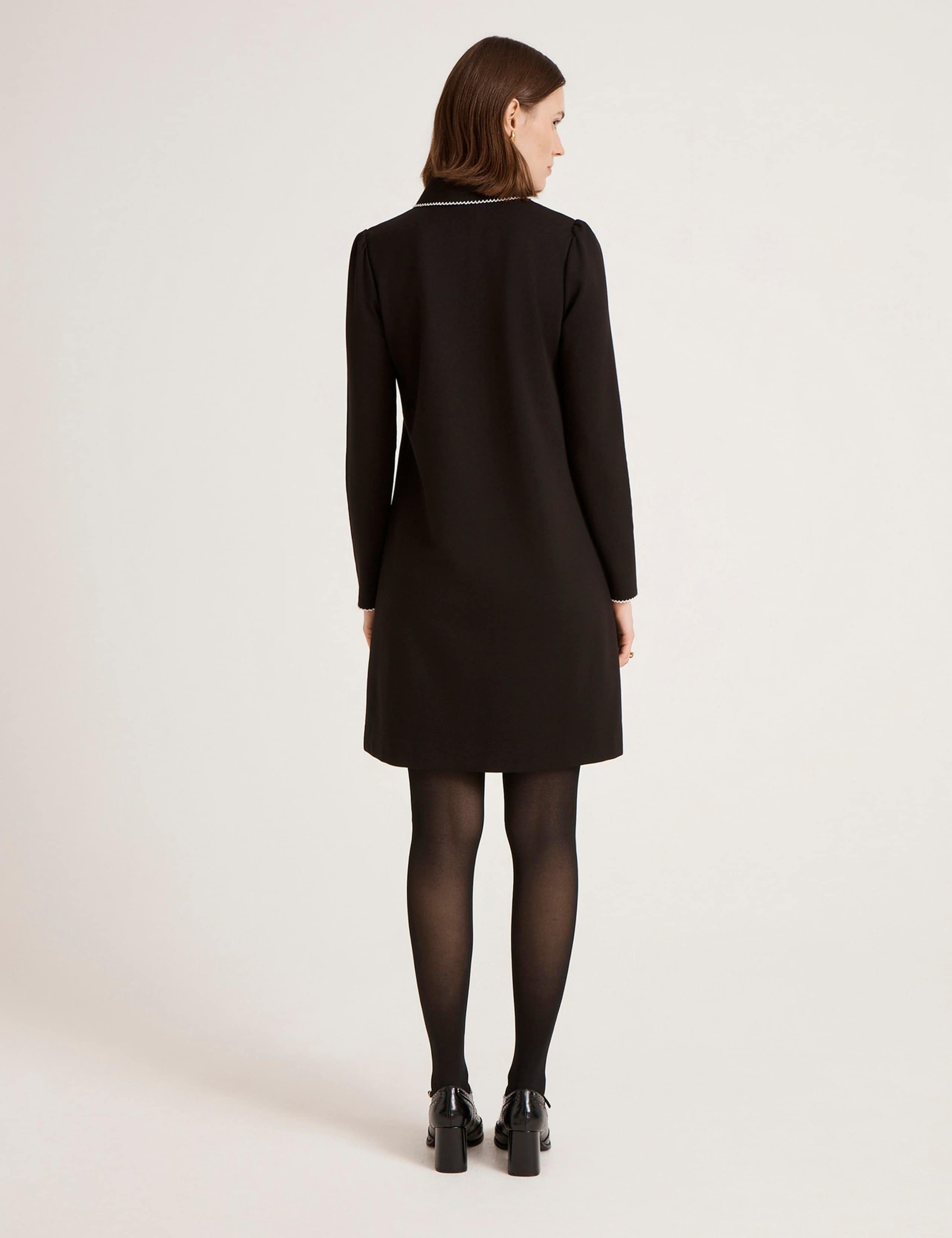 Ponte Jersey Collared Mini Shirt Dress 3 of 4