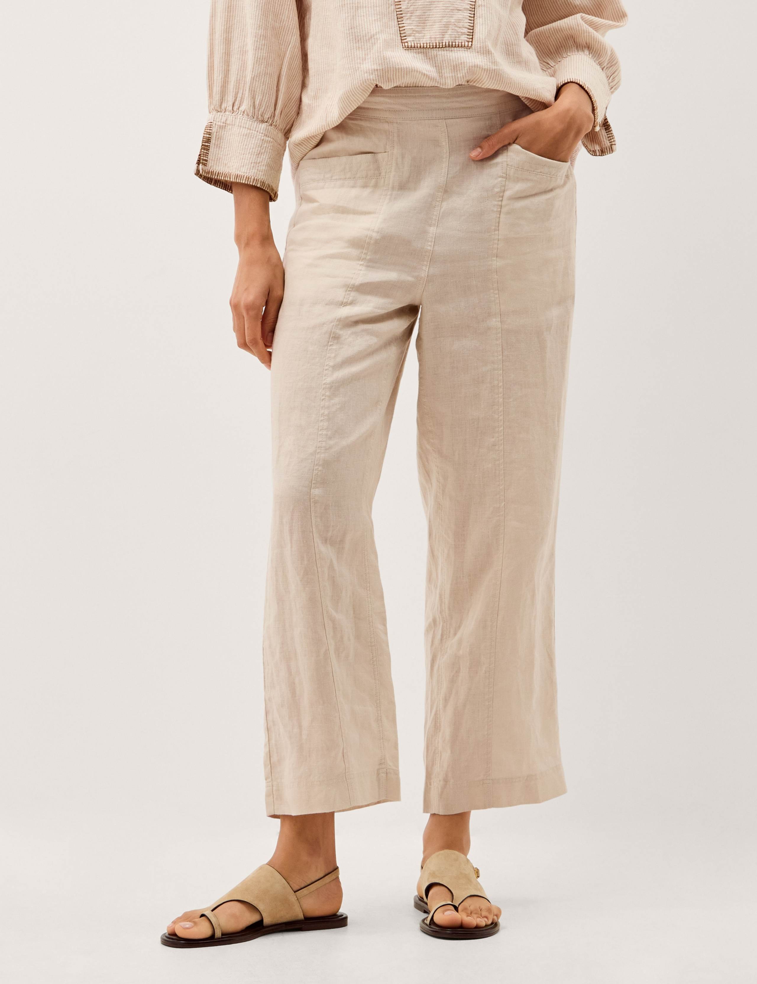 Pure Linen Straight Leg Trousers 1 of 5