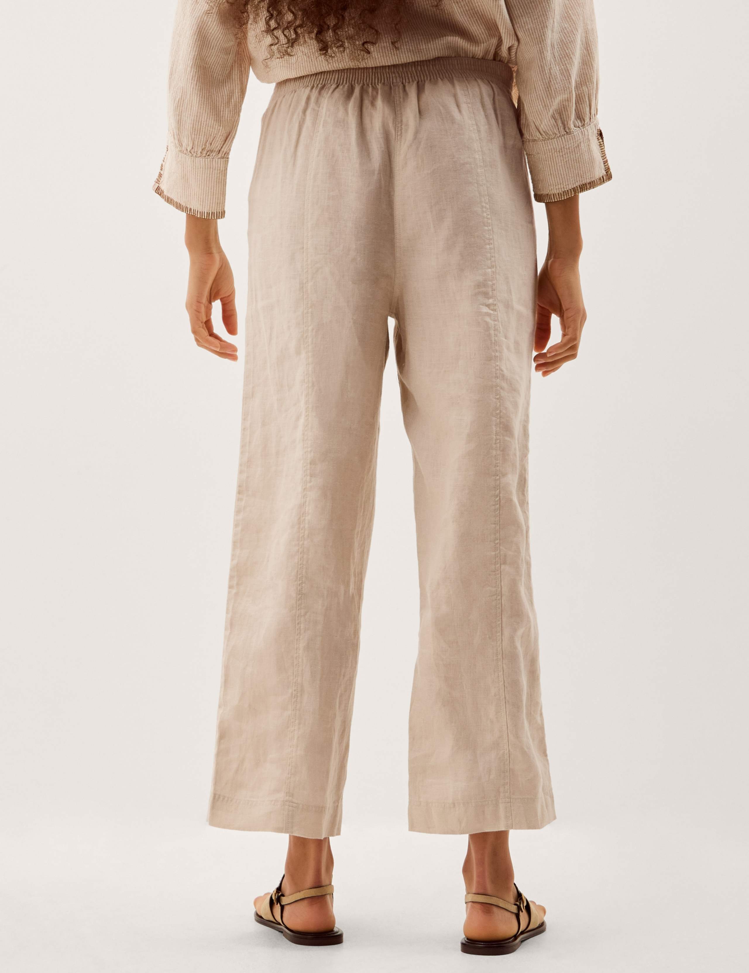 Pure Linen Straight Leg Trousers 4 of 5