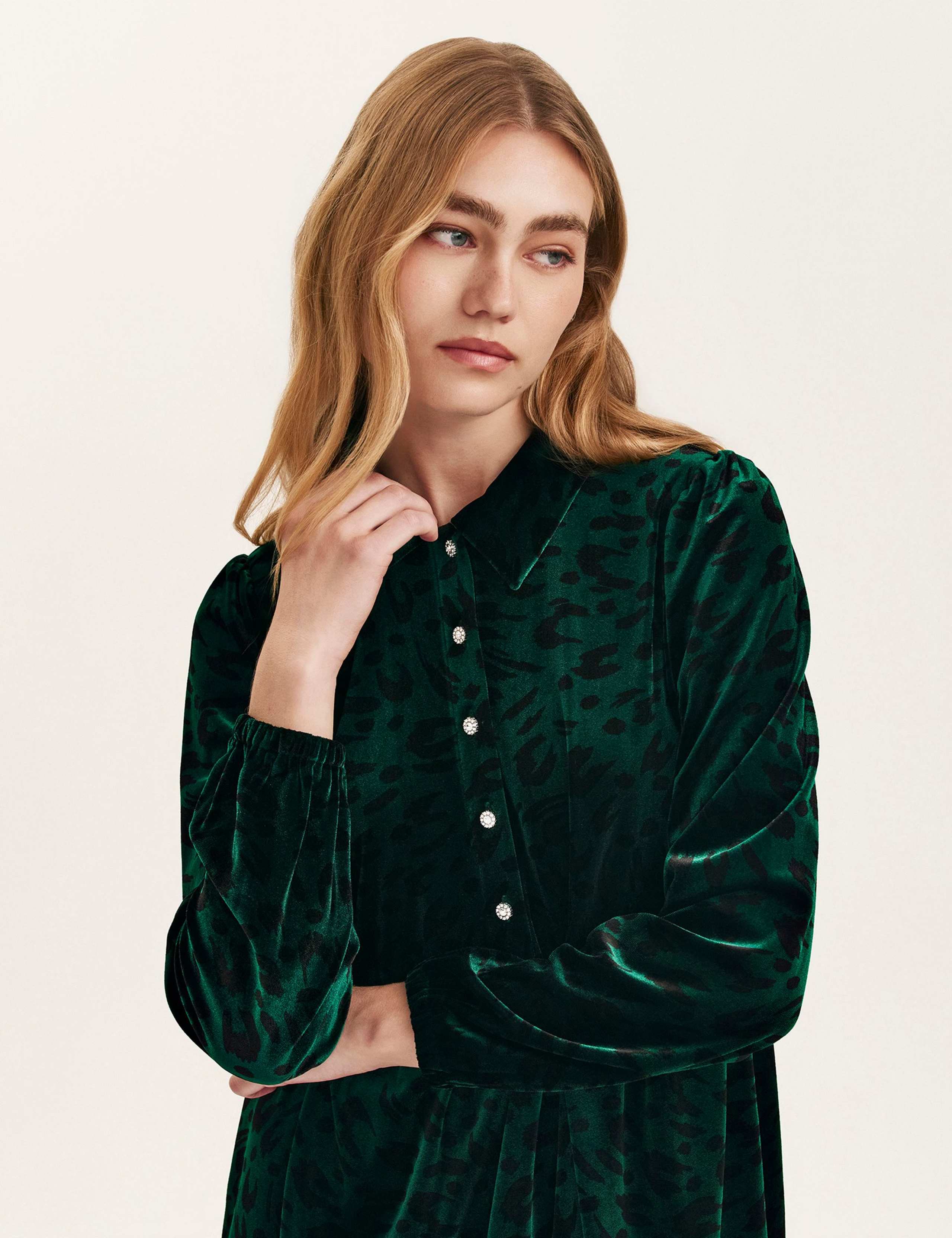 Velvet Animal Print Mini Tiered Dress 4 of 4