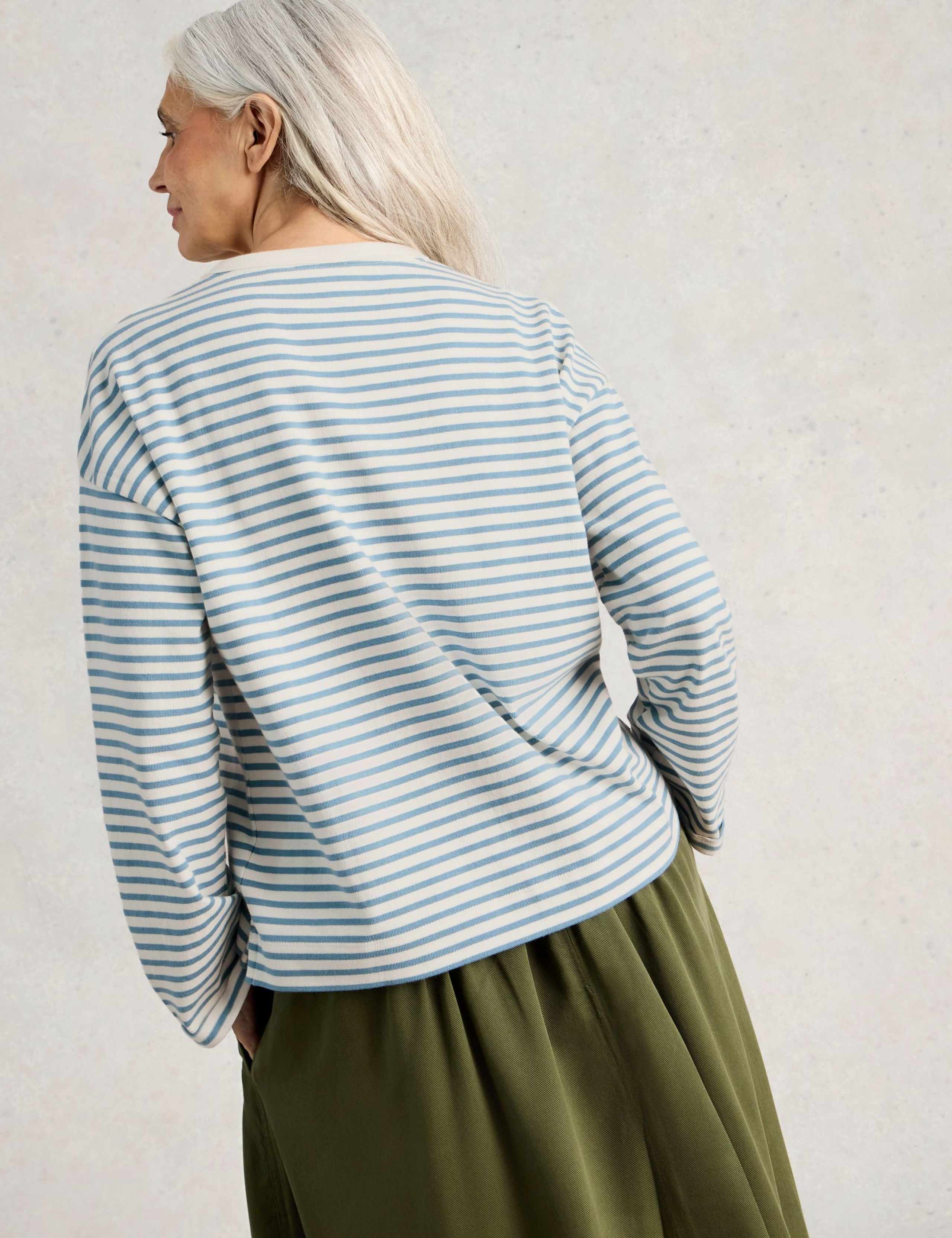 Pure Cotton Striped Crew Neck Top 4 of 6