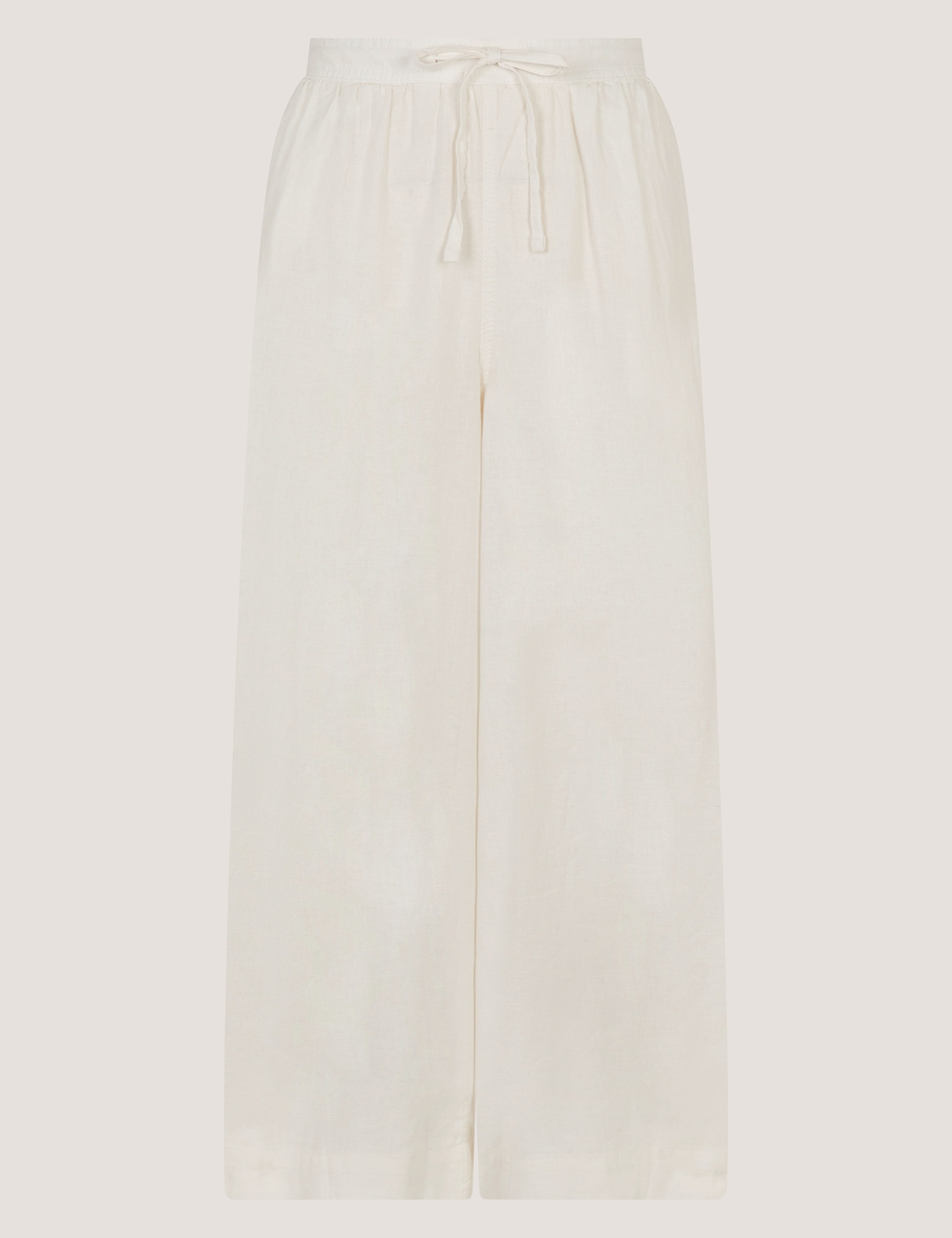 Linen Rich Wide Leg Cropped Trousers 2 of 5