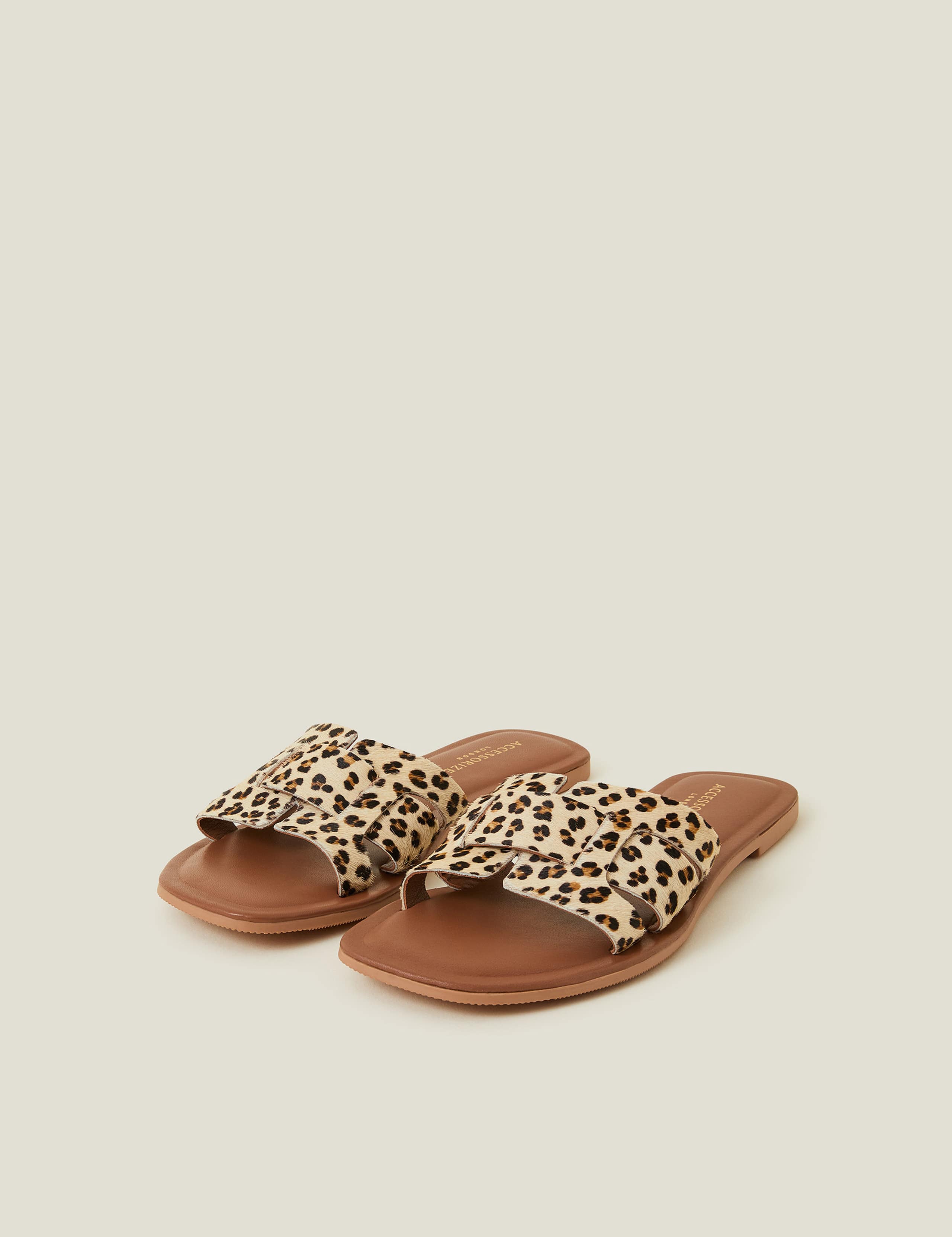 Leopard Print Flat Sandals 2 of 4