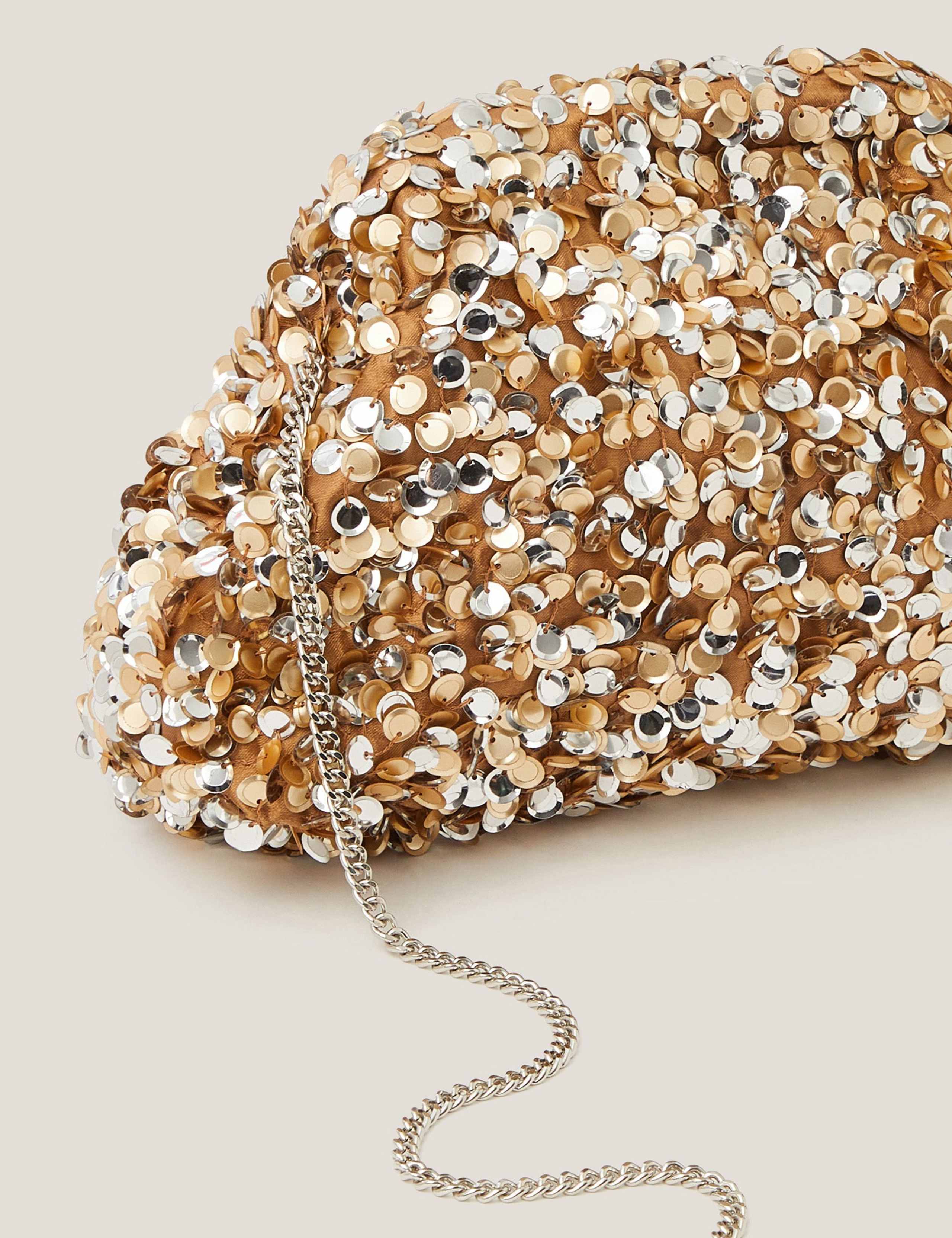Sequin Chain Strap Clutch Bag 2 of 3