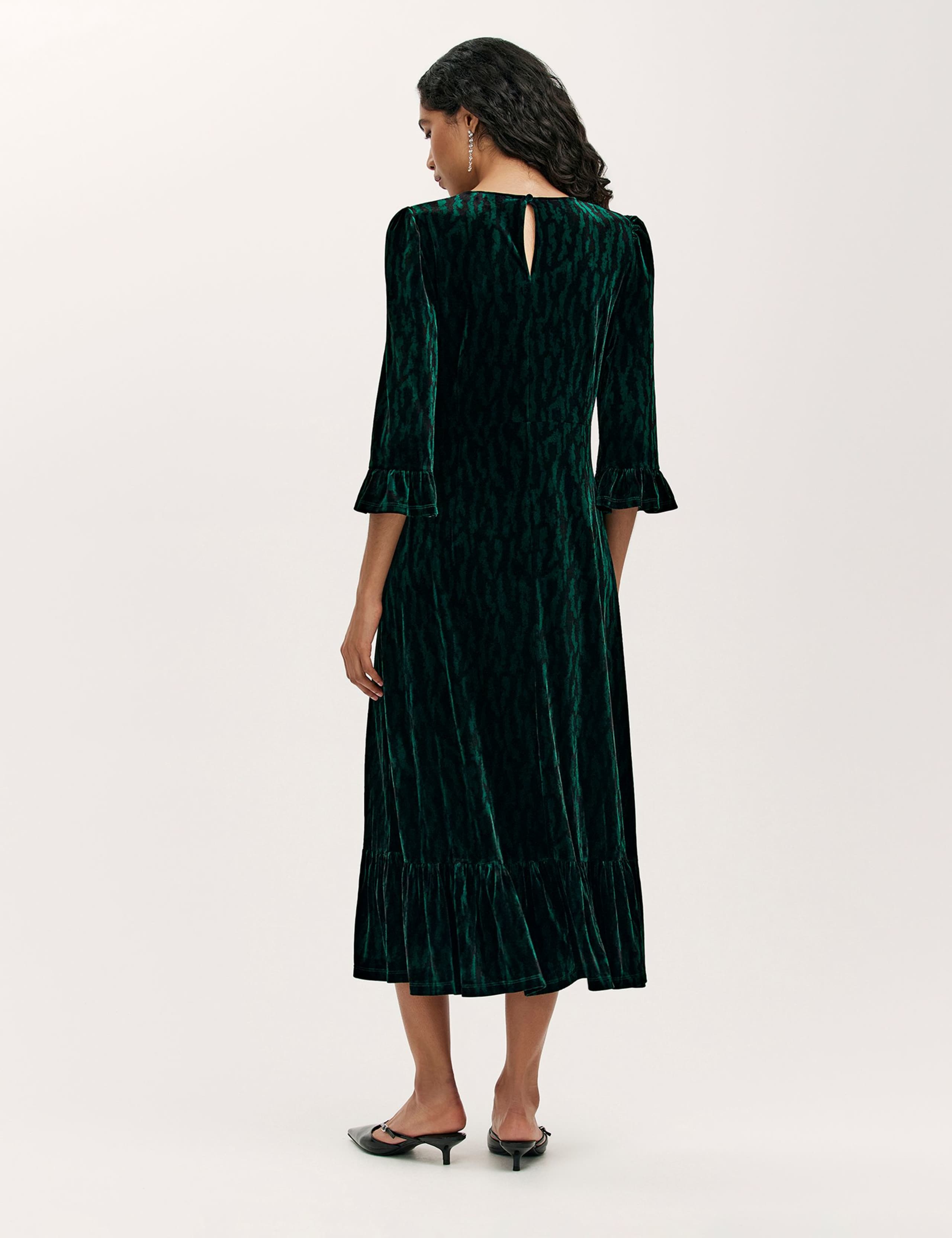 Velvet Animal Print Midi Tea Dress 2 of 4
