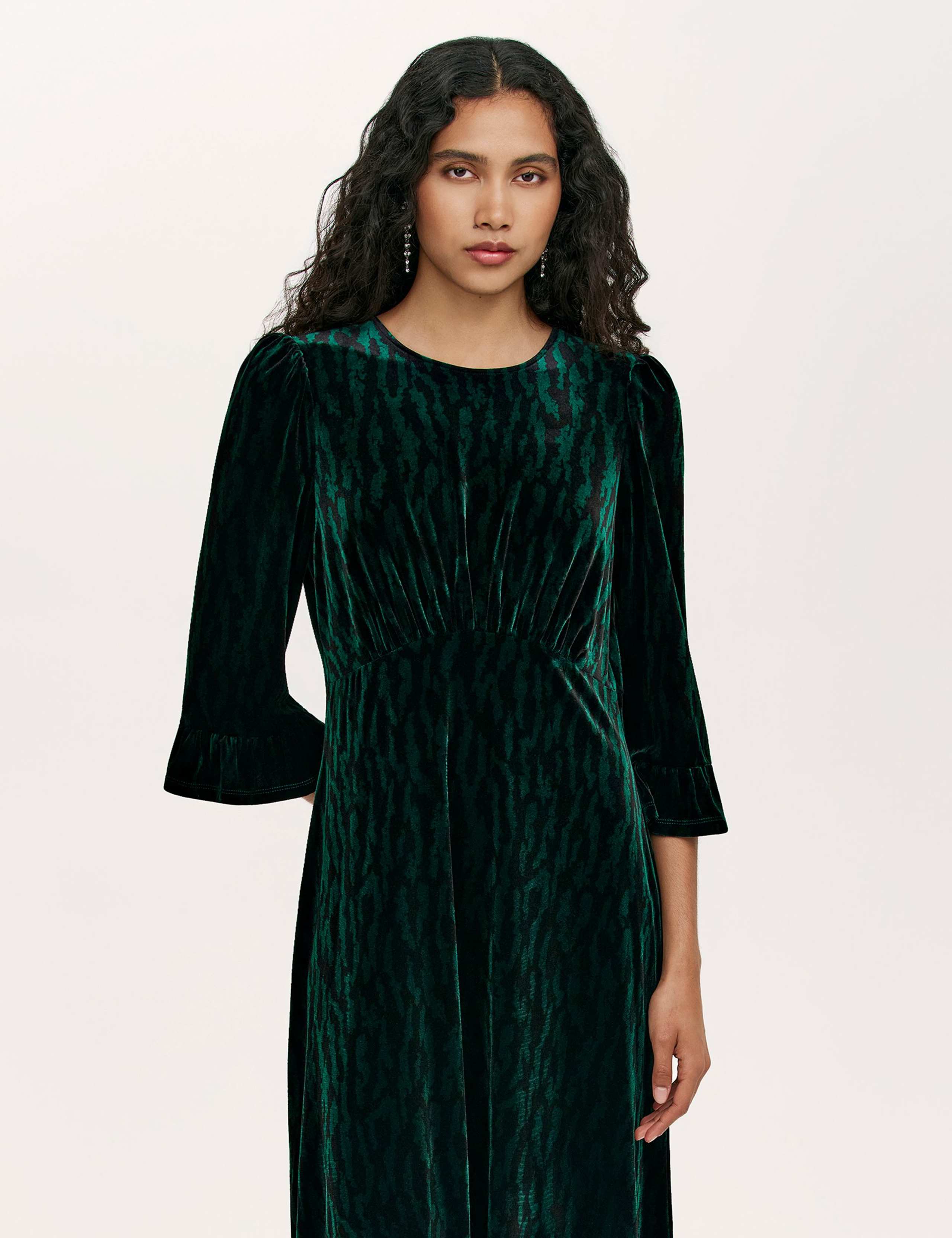 Velvet Animal Print Midi Tea Dress 3 of 4
