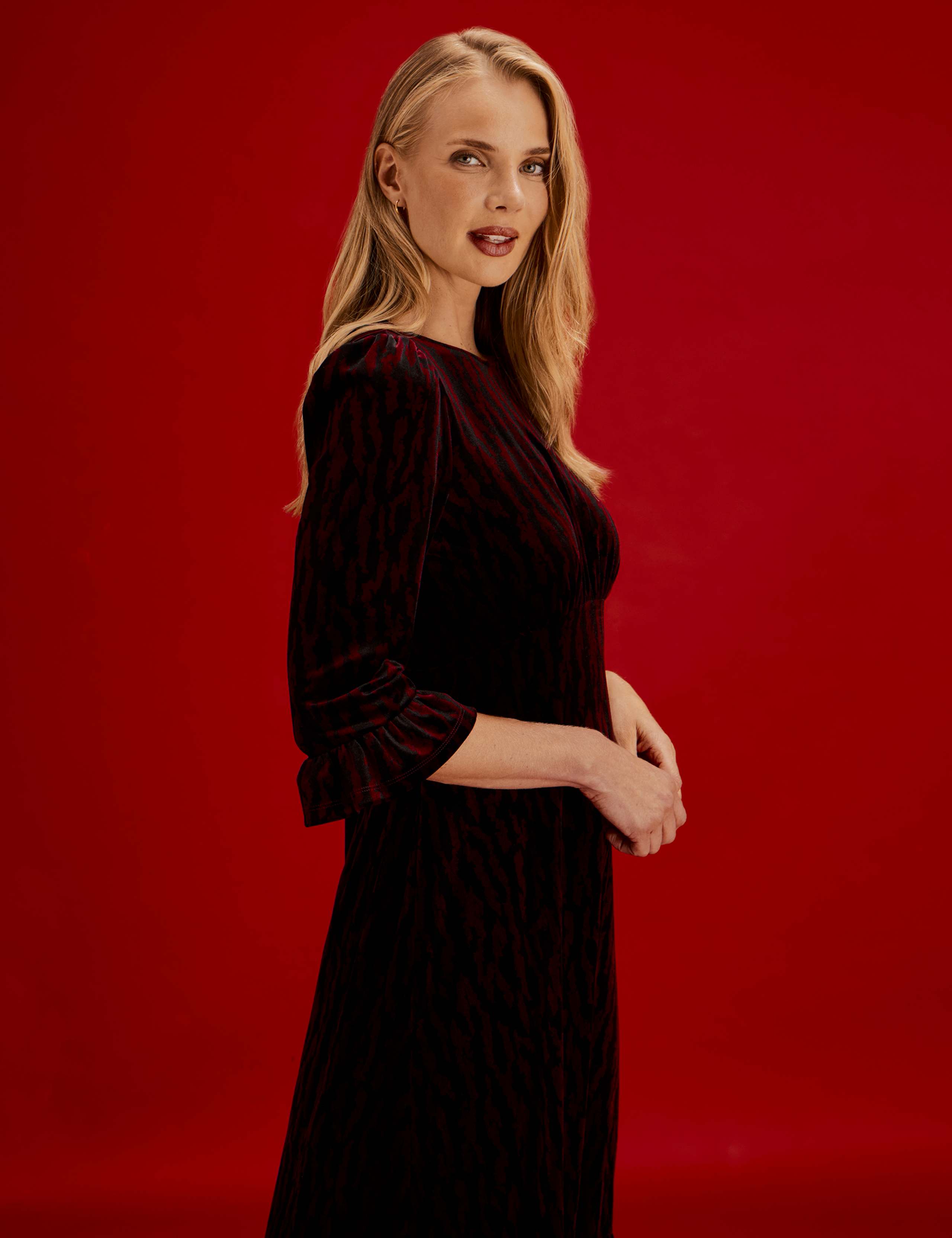 Velvet Animal Print Midi Tea Dress 9 of 10