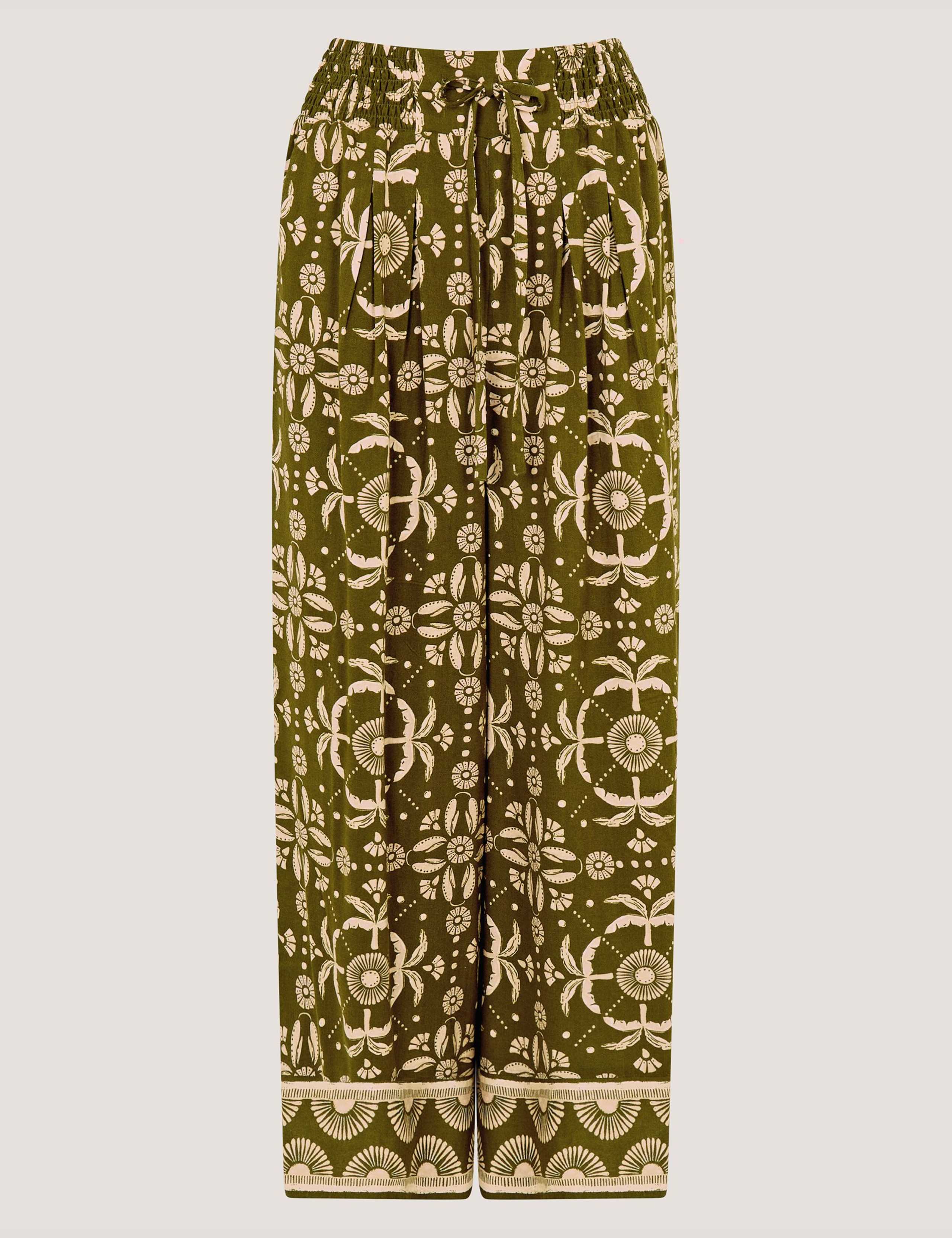 Printed Drawstring Wide Leg Trousers 2 of 5