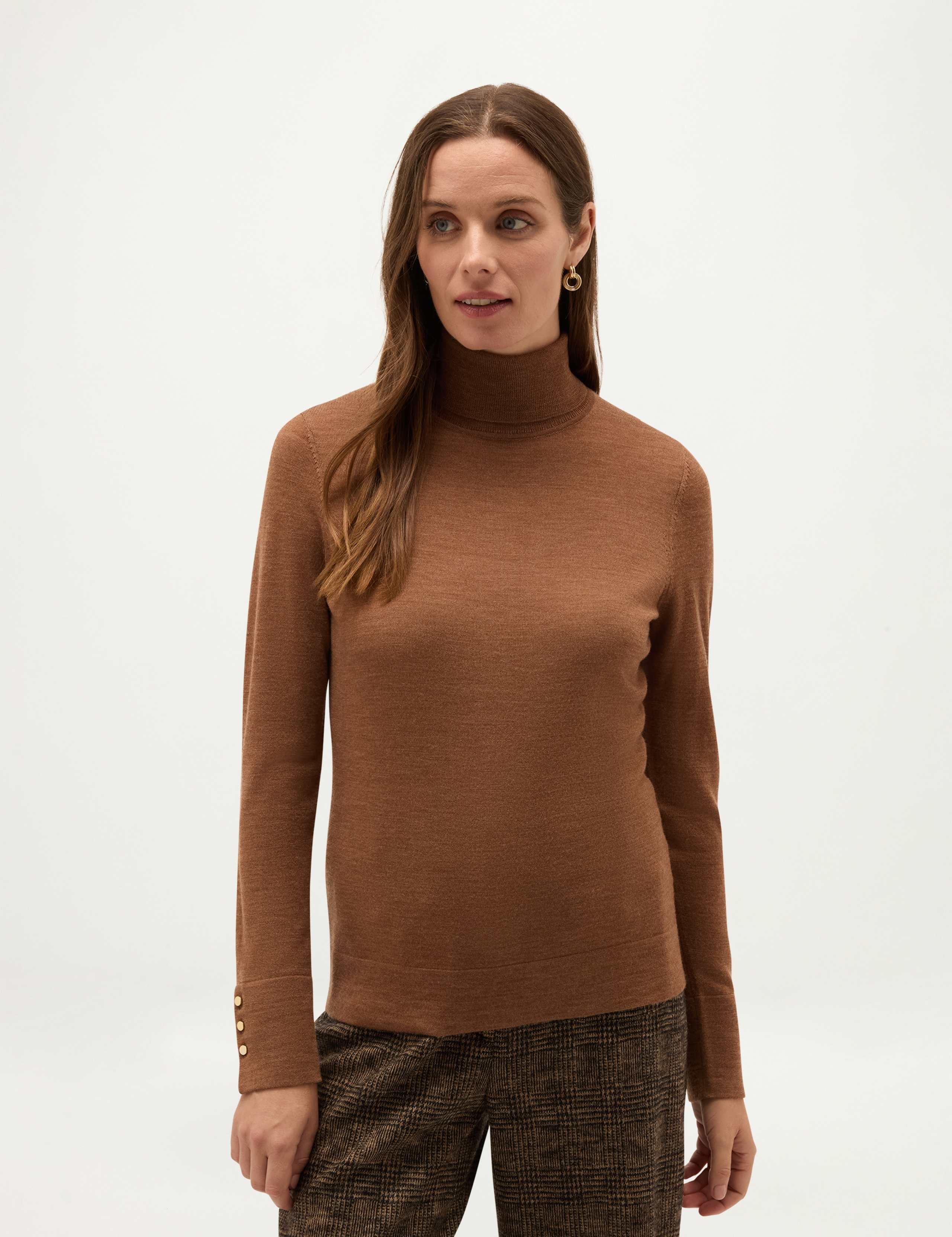 Pure Merino Wool Roll Neck Jumper 1 of 5