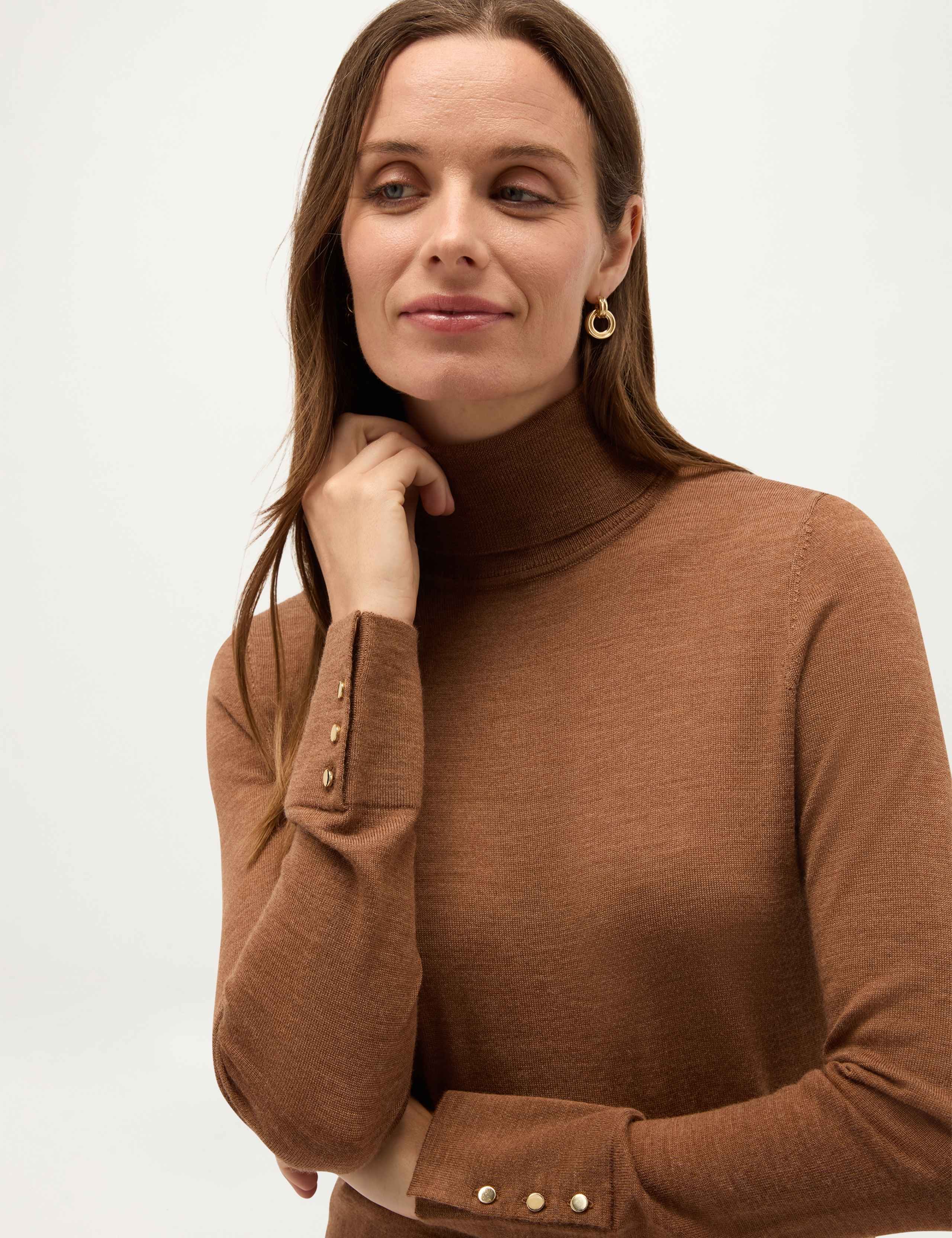 Pure Merino Wool Roll Neck Jumper 4 of 5