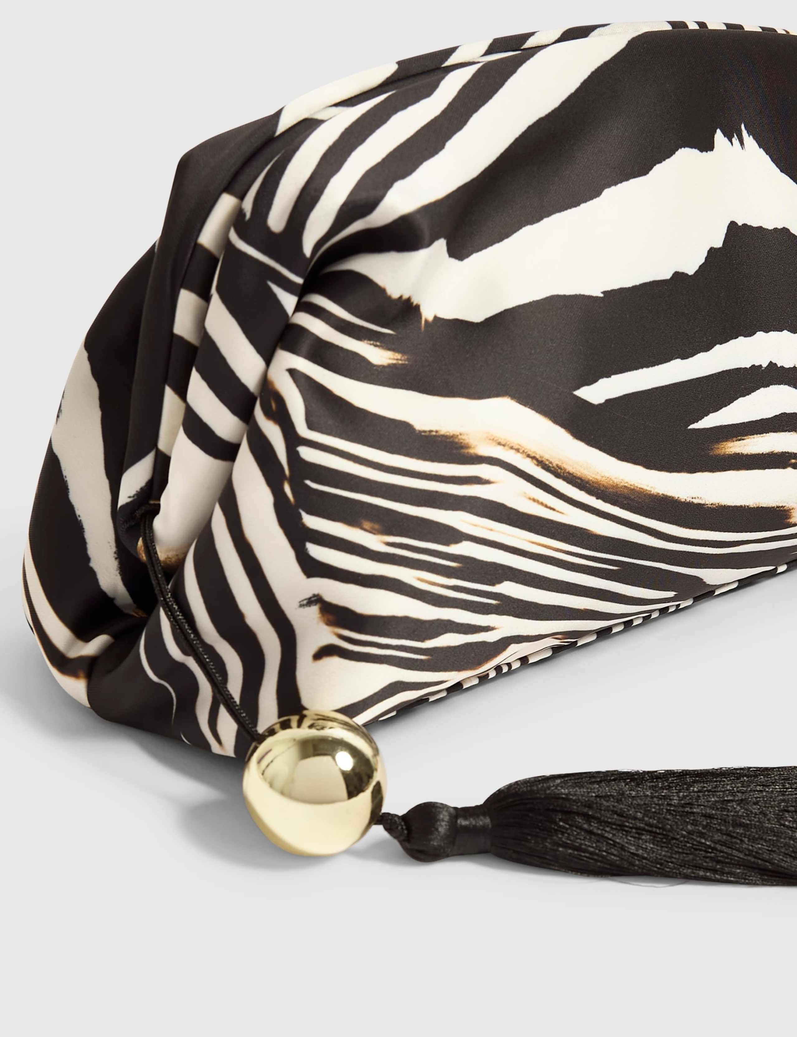 Animal Print Tassel Frame East West Clutch Bag 4 of 5