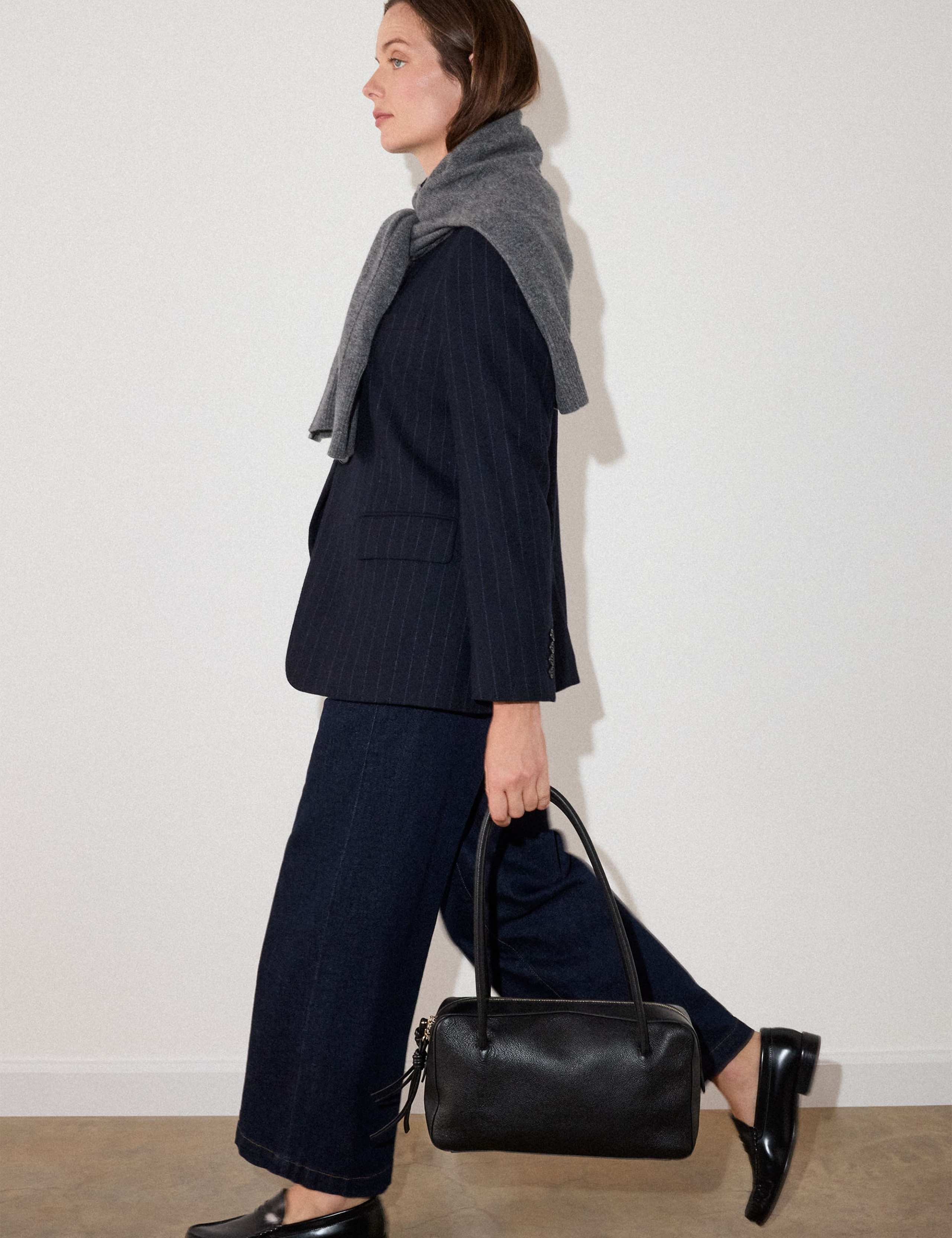 Pinstripe Wool Blend Blazer 4 of 6