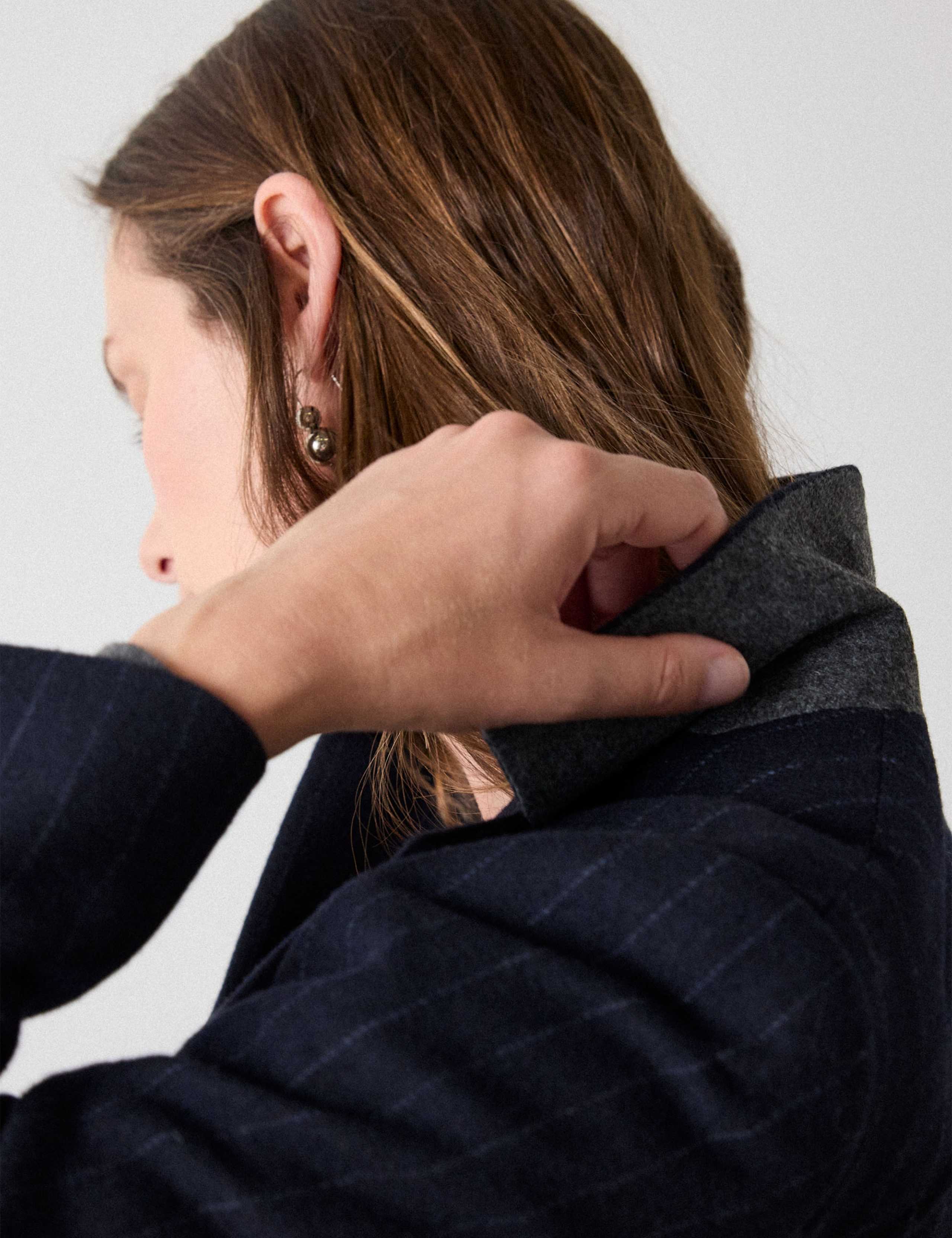Pinstripe Wool Blend Blazer 5 of 6