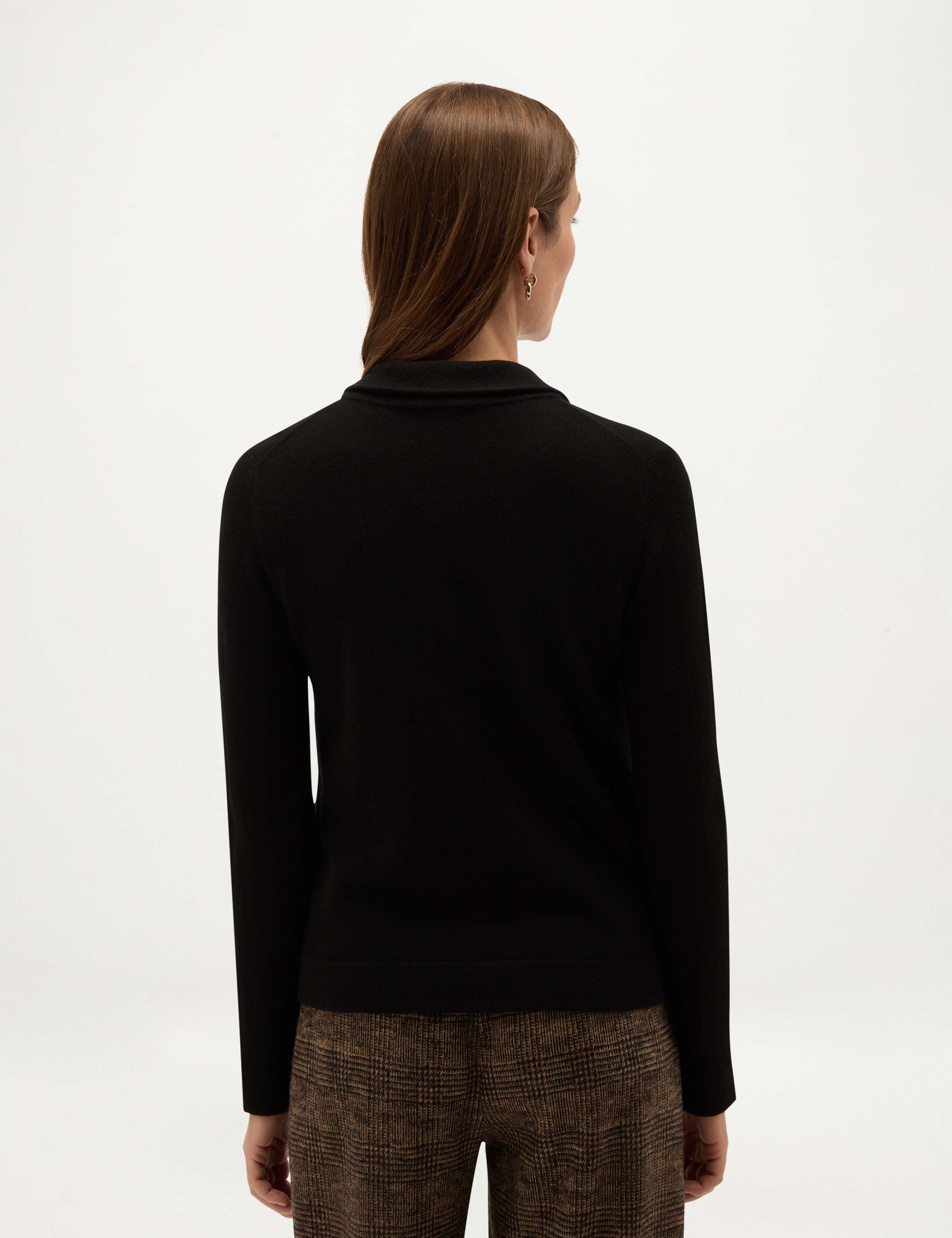 Merino Wool Rich Tie Neck Jumper with Cashmere 3 of 6