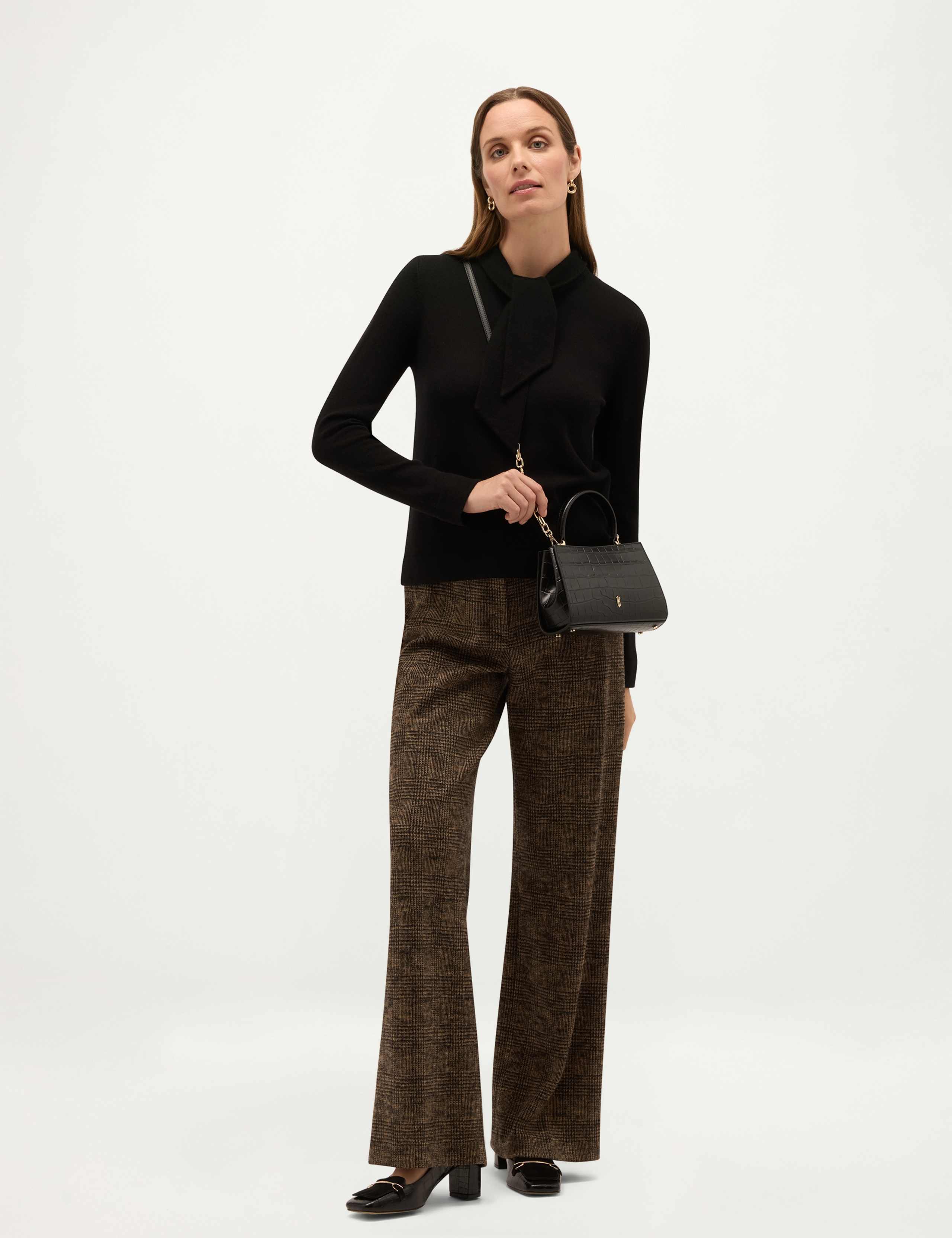 Merino Wool Rich Tie Neck Jumper with Cashmere 6 of 6
