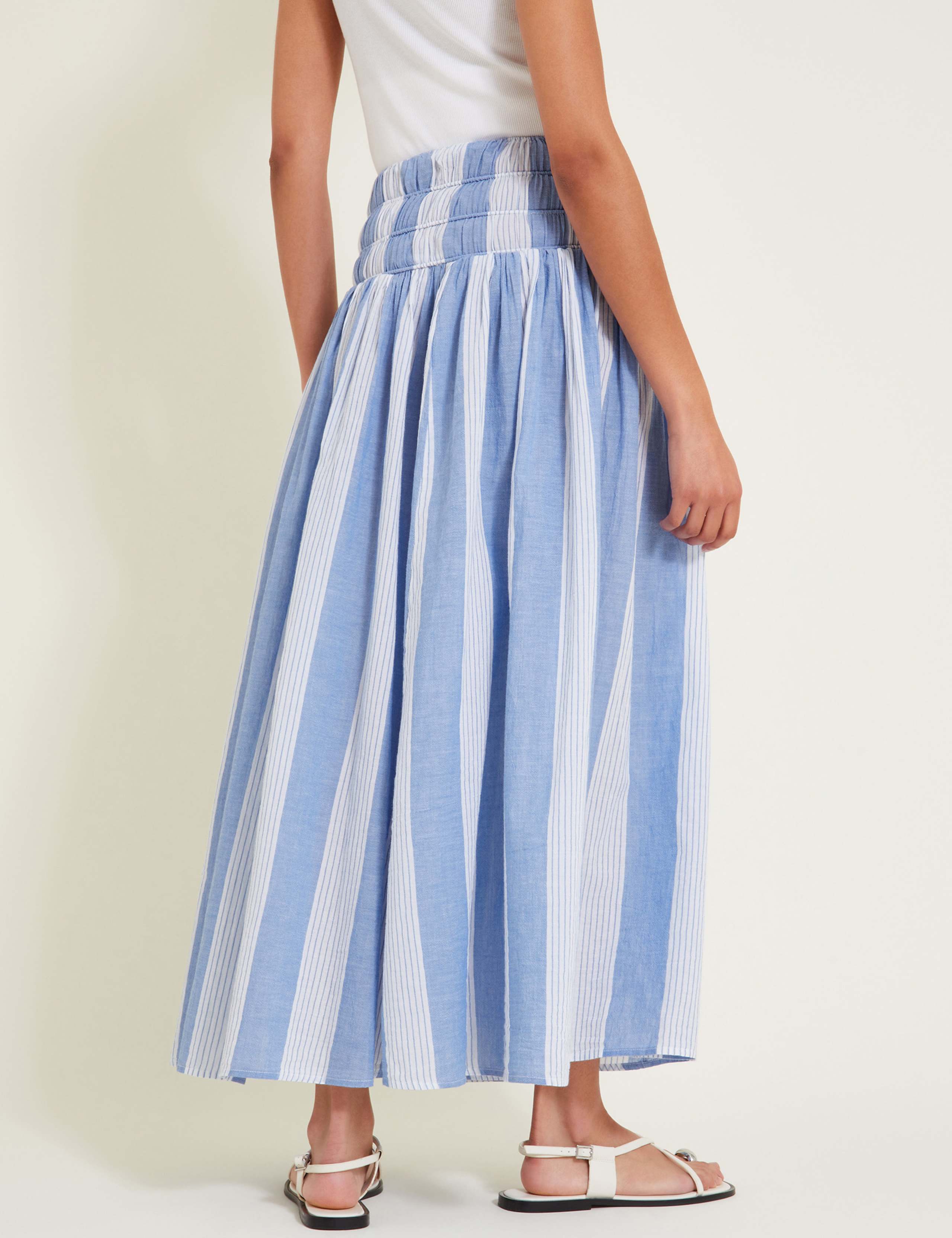 Pure Cotton Striped Maxi A-Line Skirt 6 of 6