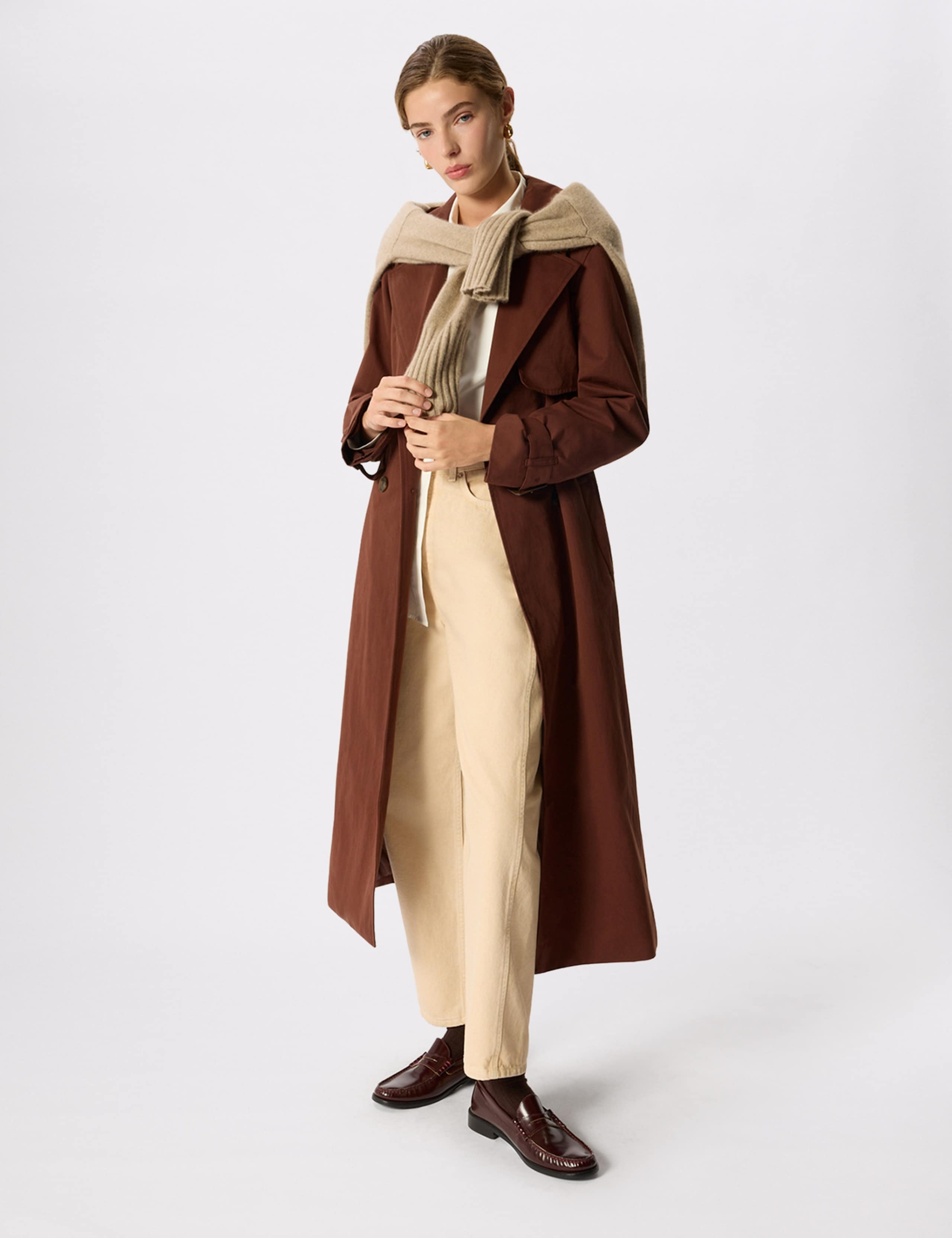 Cotton Rich Belted Collared Trench Coat 4 of 6